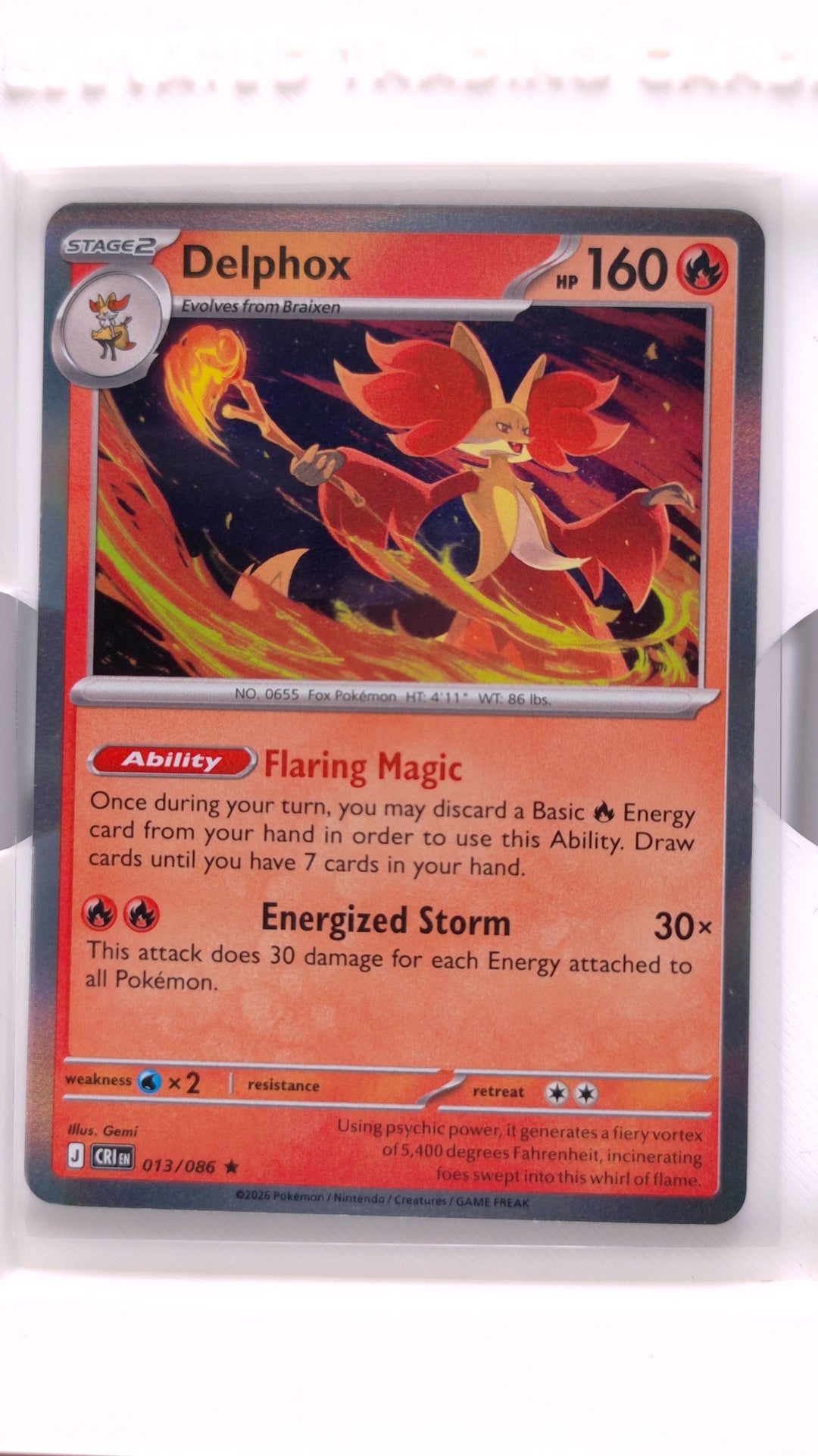 #13 Delphox Holo Rare - front