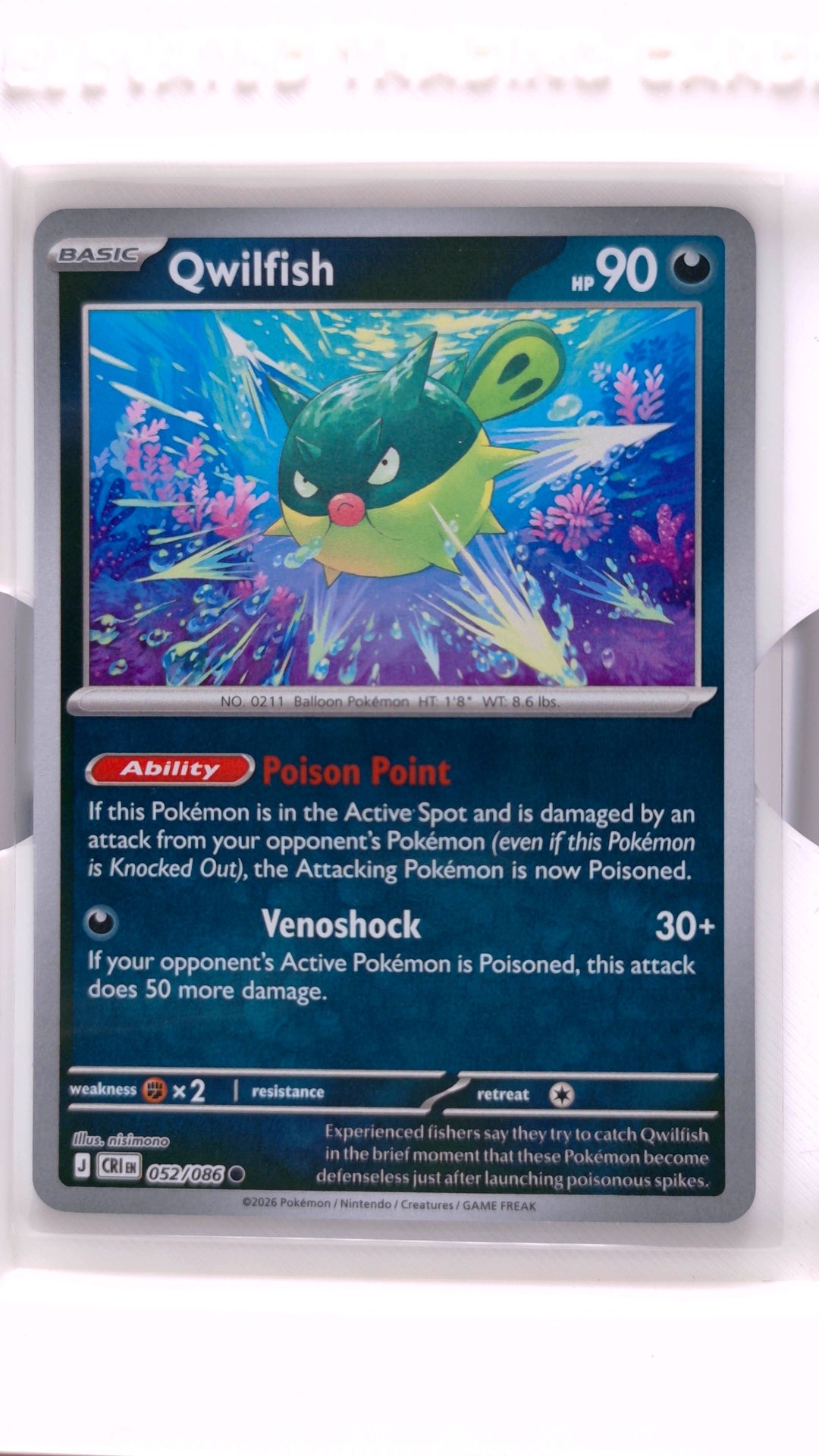 #52 Qwilfish Reverse Holo Common - front