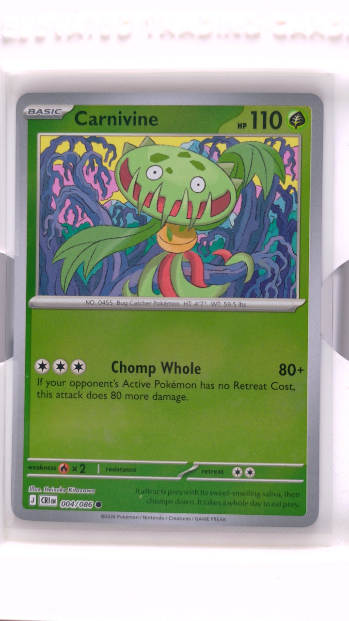 Pokémon: Mega Evolution — Chaos Rising Carnivine #004/086 Common Reverse Holo — Front