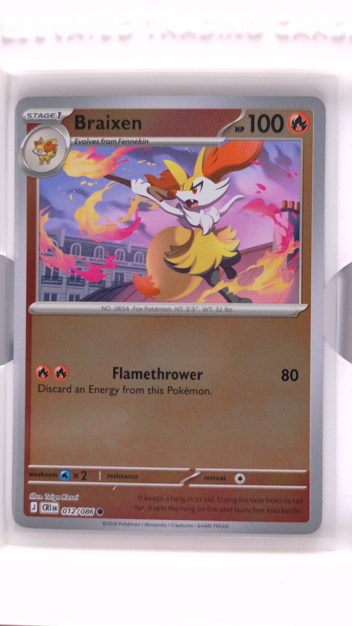 Pokémon: Mega Evolution — Chaos Rising Braixen #012/086 Common Reverse Holo — Front