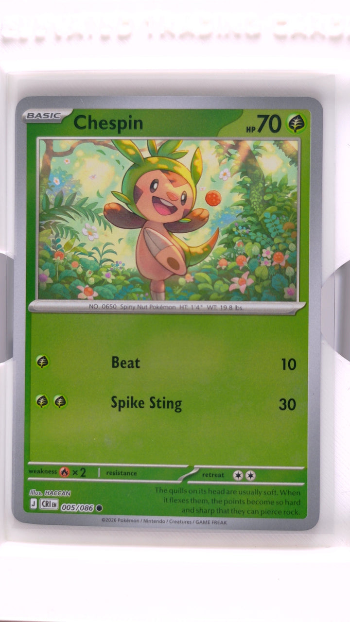 Pokémon: Mega Evolution — Chaos Rising Chespin #005/086 Common Reverse Holo — Front