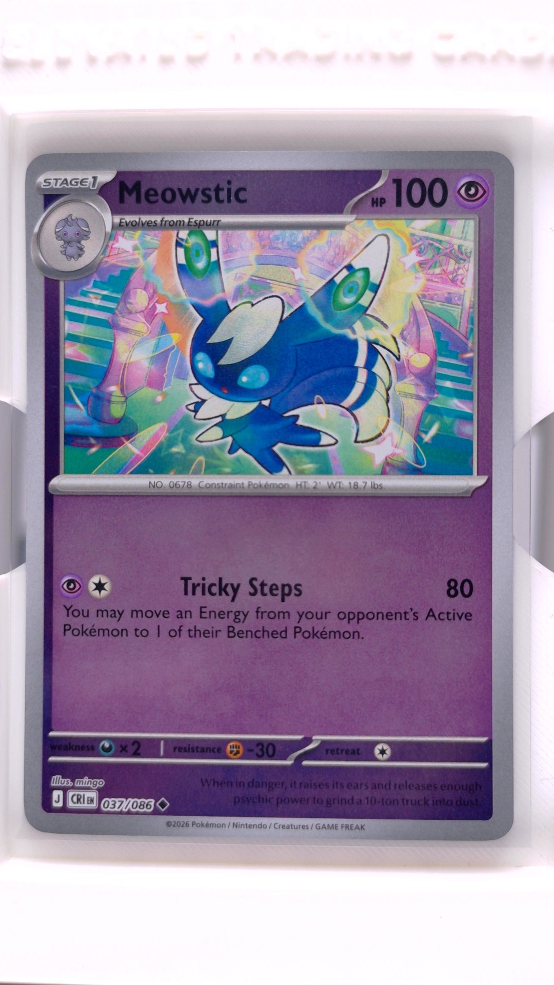 #37 Meowstic Reverse Holo Uncommon - front