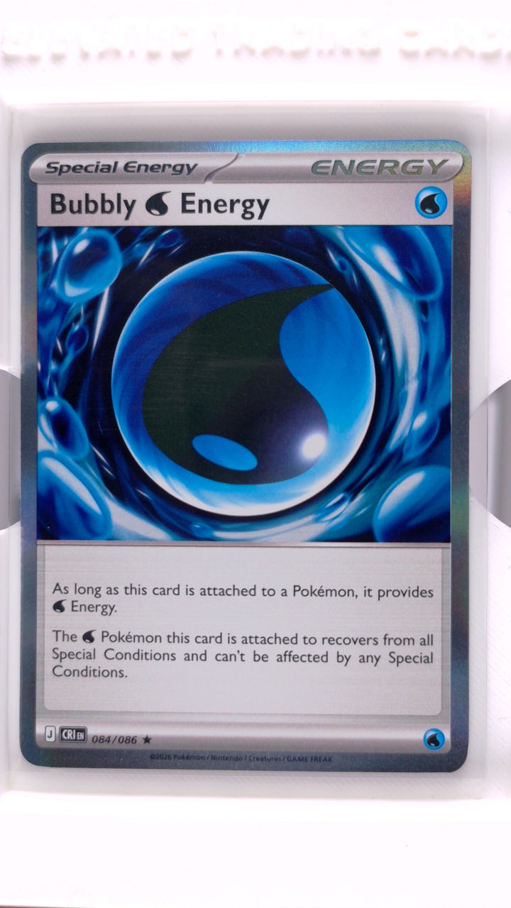Pokémon: Mega Evolution — Chaos Rising Bubbly Water Energy #084/086 Rare Holo — Front