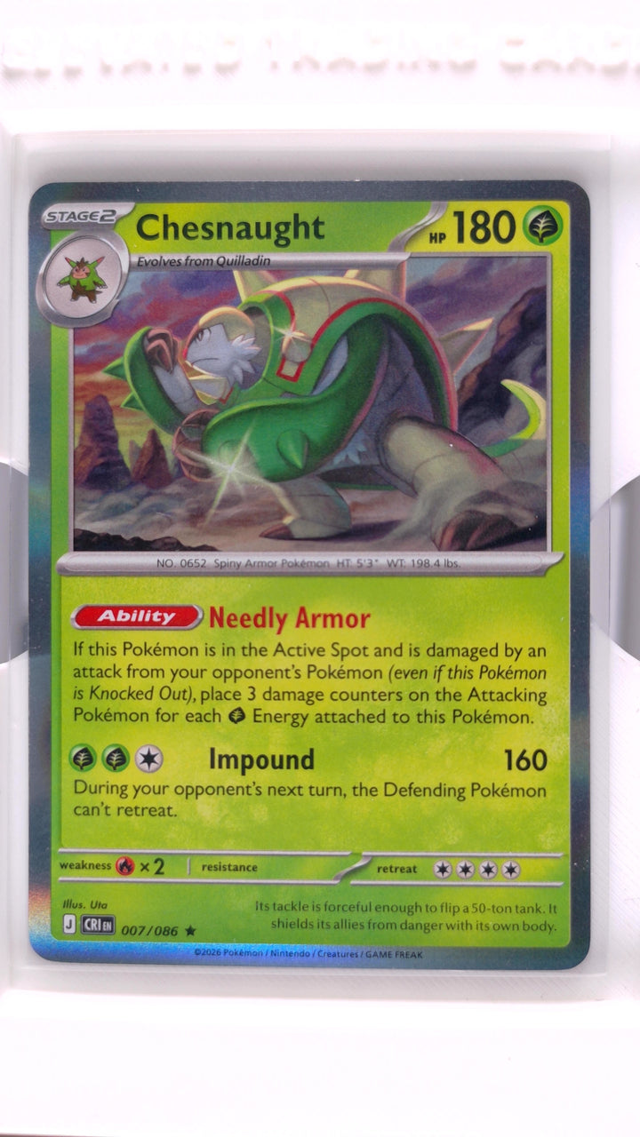 Pokémon: Mega Evolution — Chaos Rising Chesnaught #007/086 Rare Holo — Front