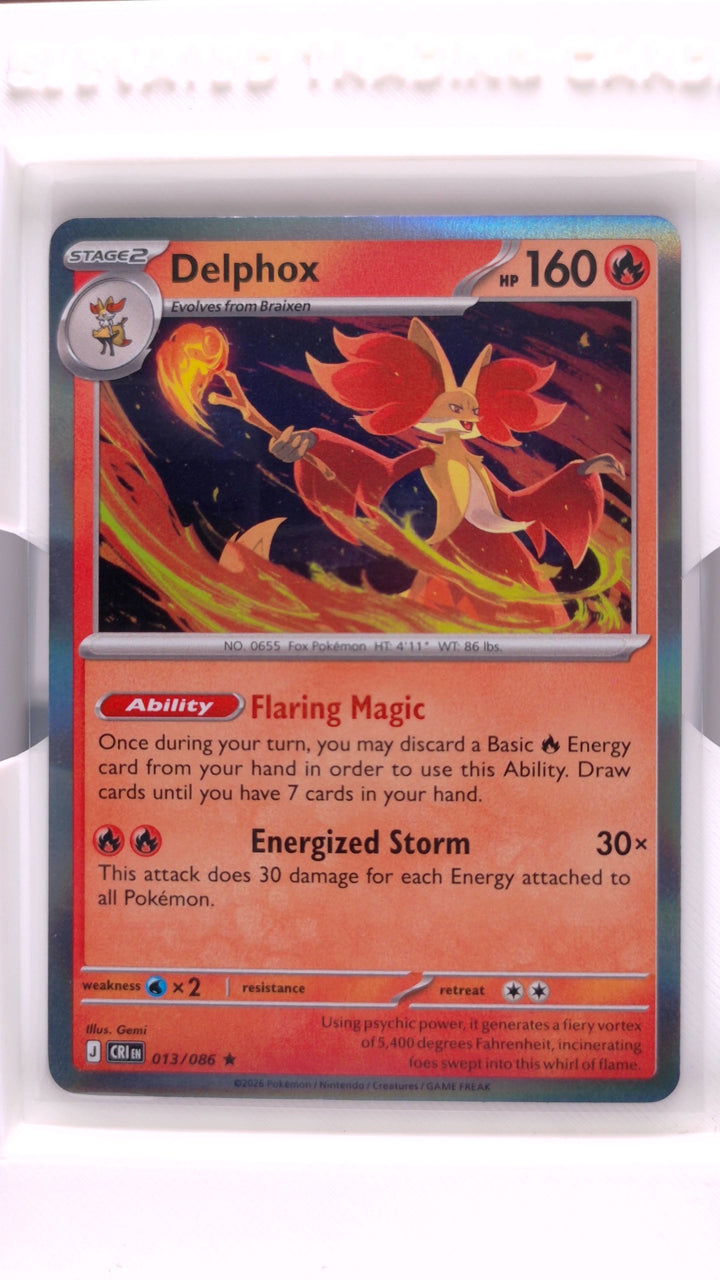 Pokémon: Mega Evolution — Chaos Rising Delphox #013/086 Rare Holo — Front