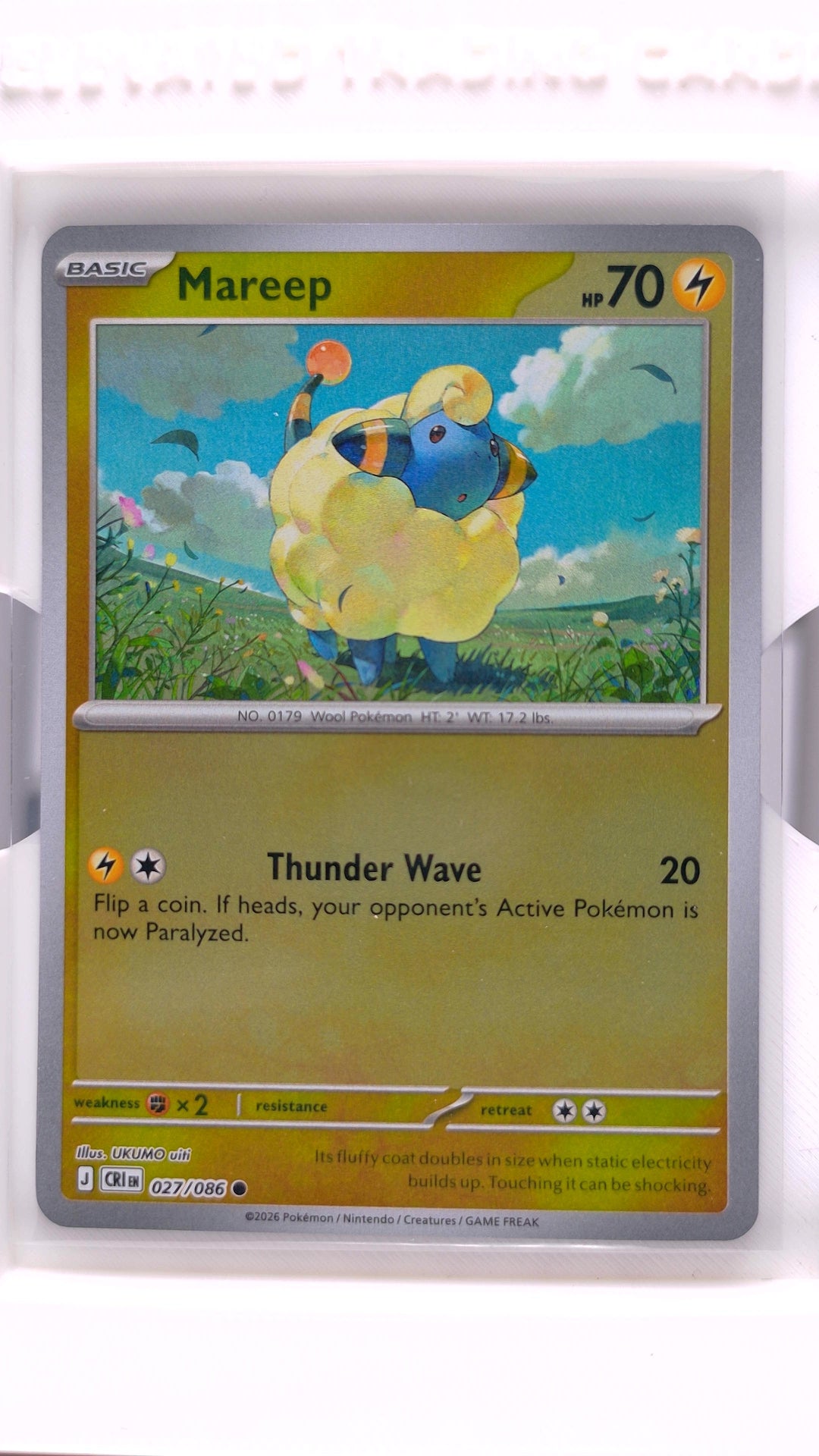 #27 Mareep Reverse Holo Common - front