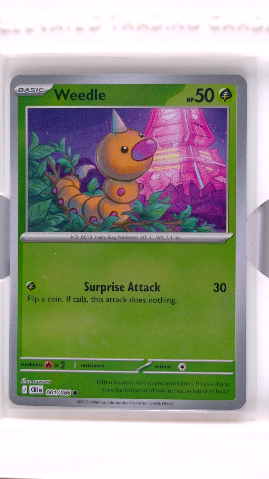 #1 Weedle Reverse Holo Common - front