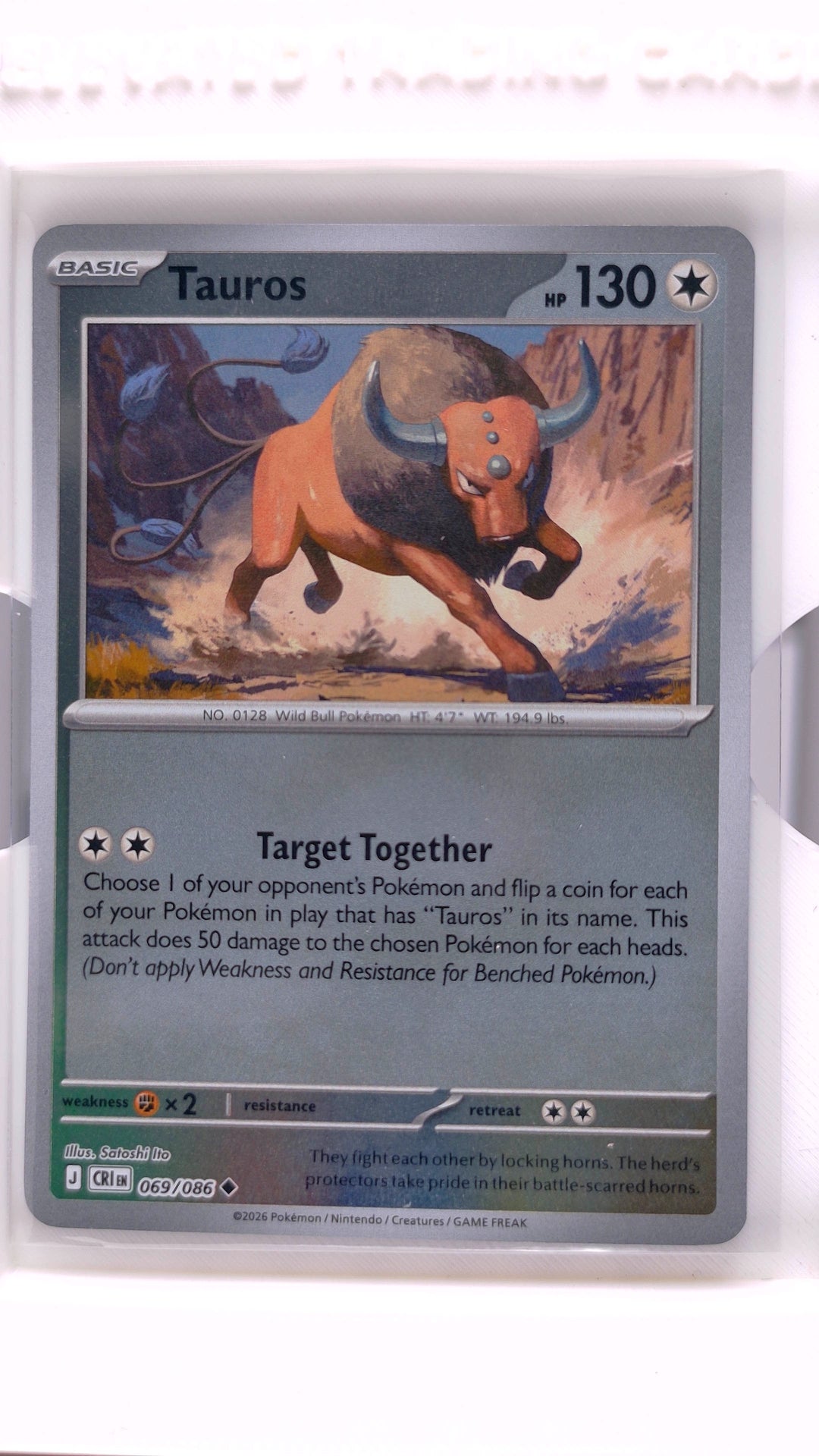 #69 Tauros Reverse Holo Uncommon - front