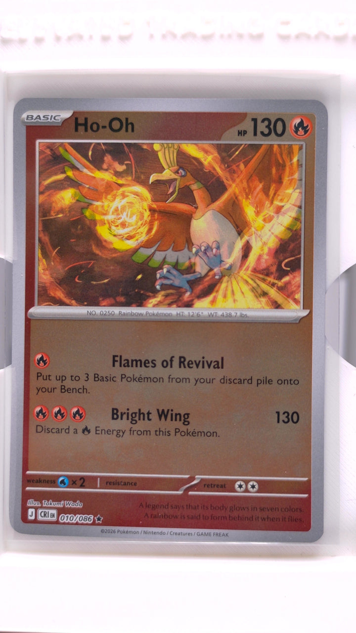 Pokémon: Mega Evolution — Chaos Rising Ho-Oh #010/086 Rare Reverse Holo — Front