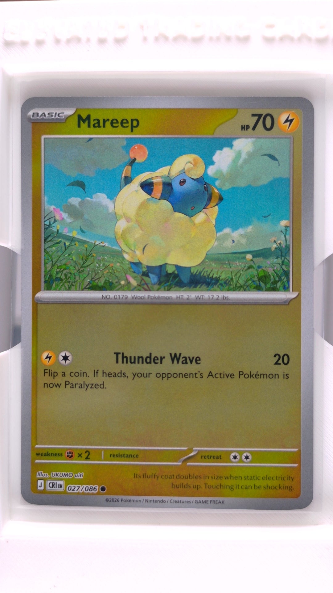 #27 Mareep Reverse Holo Common - front