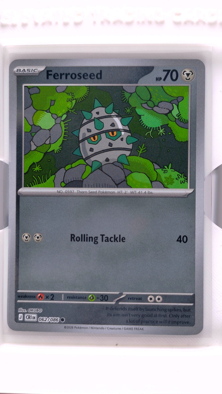 Pokémon: Mega Evolution — Chaos Rising Ferroseed #062/086 Common Reverse Holo — Front
