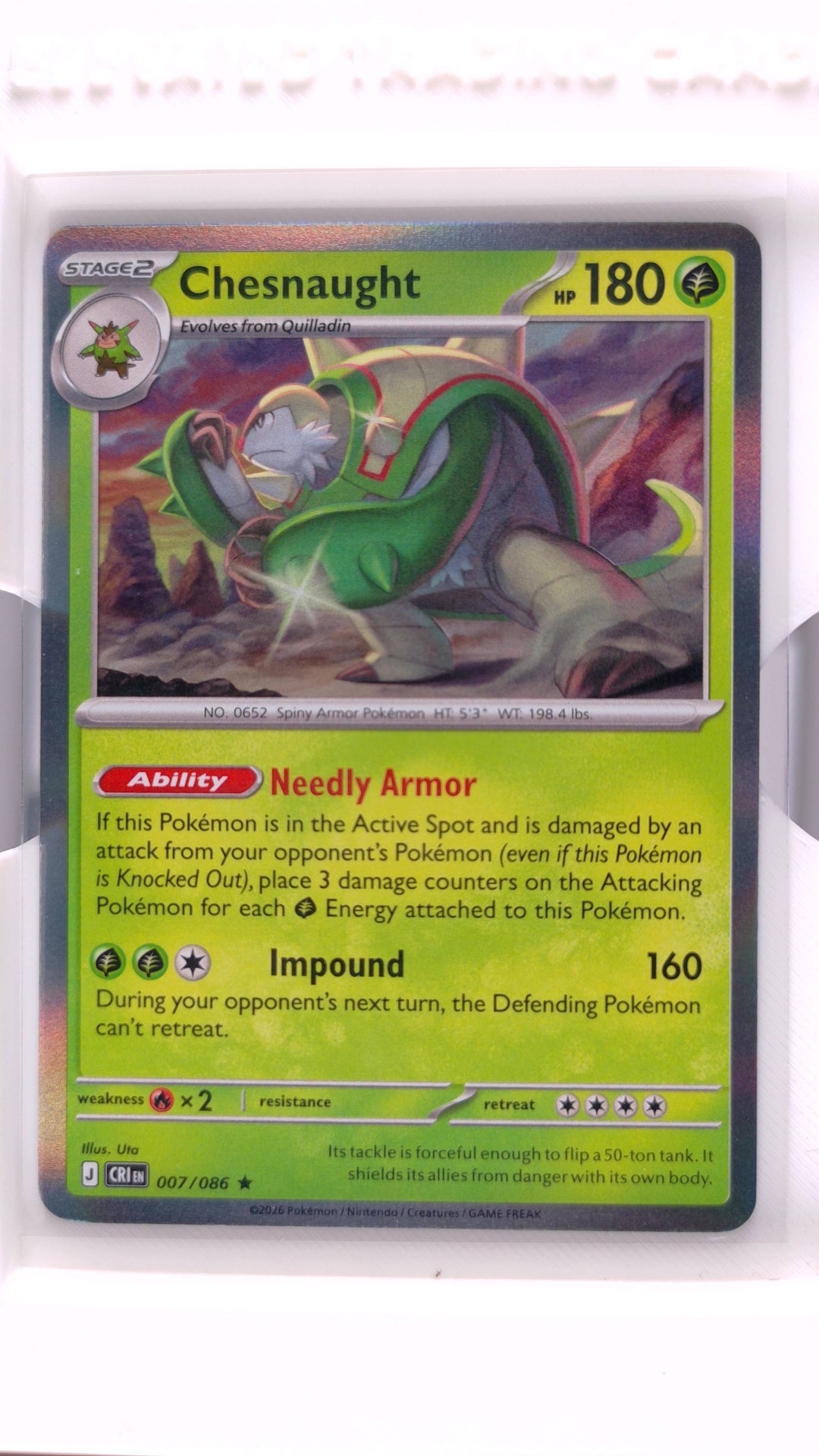 #7 Chesnaught Holo Rare - front