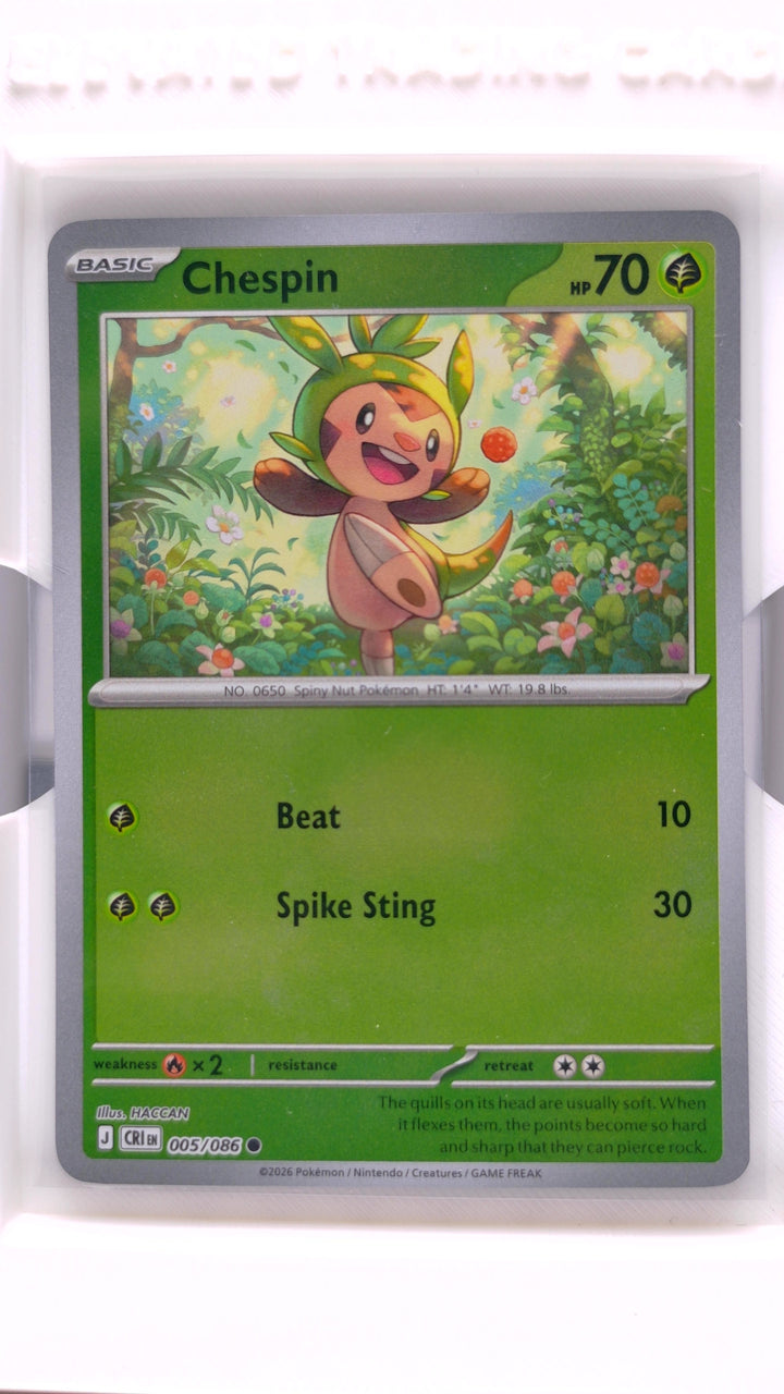 Pokémon: Mega Evolution — Chaos Rising Chespin #005/086 Common Reverse Holo — Front