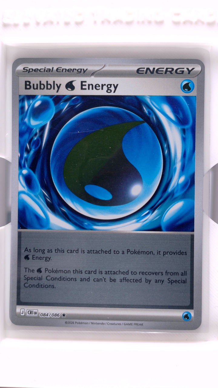 Pokémon: Mega Evolution — Chaos Rising Bubbly Water Energy #084/086 Rare Reverse Holo — Front