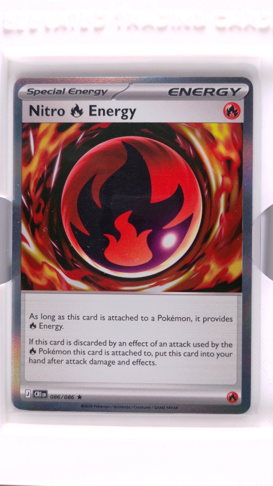 #86 Nitro Fire Energy Holo Rare - front