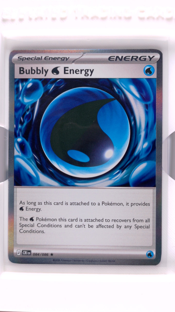 Pokémon: Mega Evolution — Chaos Rising Bubbly Water Energy #084/086 Rare Holo — Front
