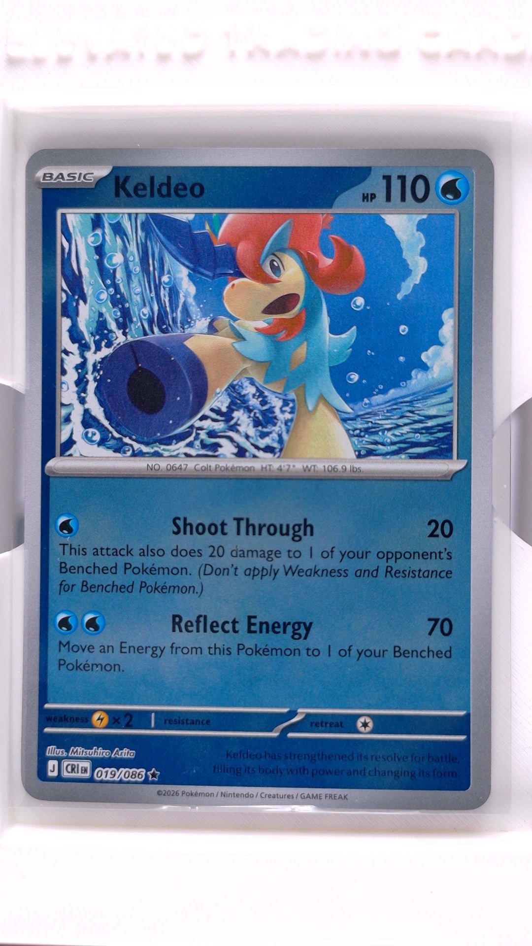 #19 Keldeo Reverse Holo Rare - front