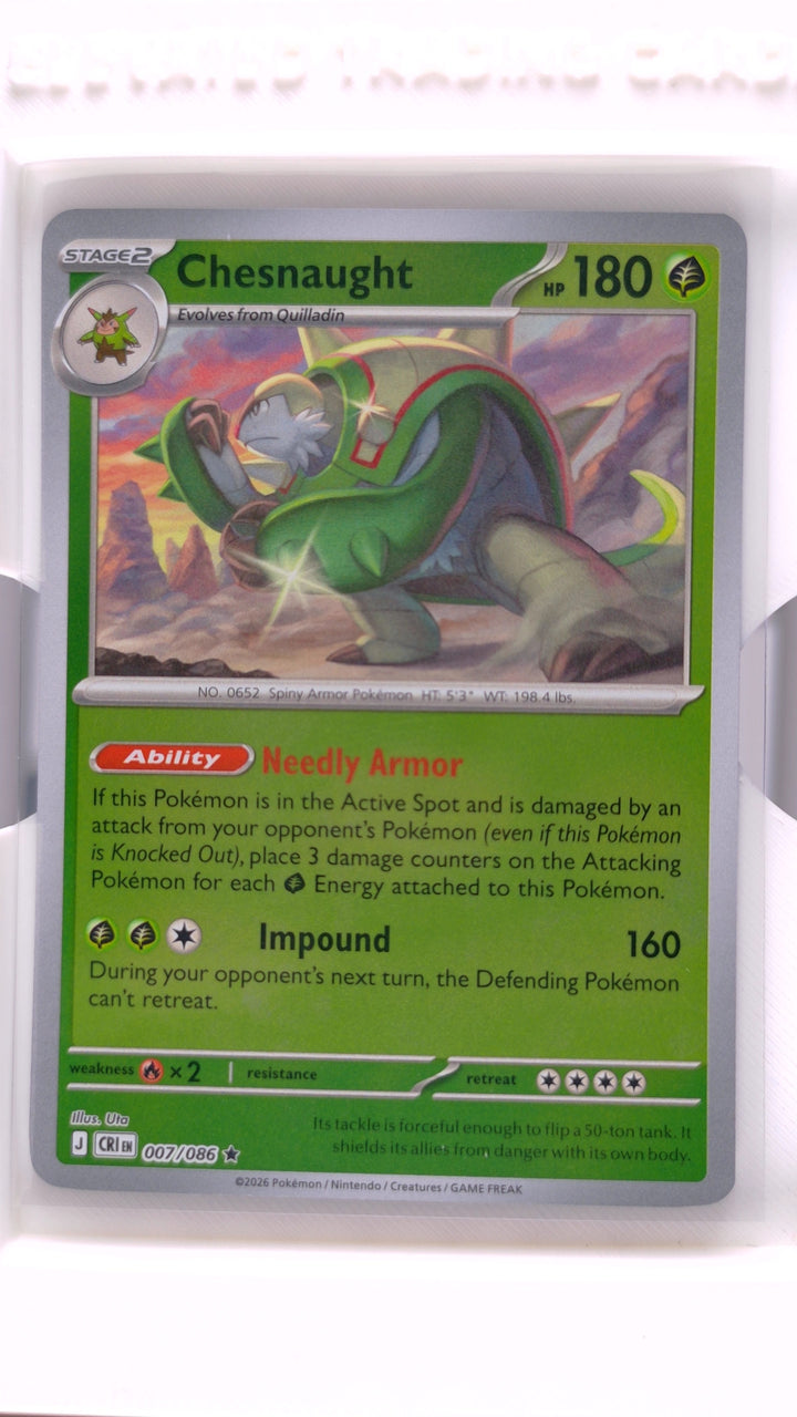 Pokémon: Mega Evolution — Chaos Rising Chesnaught #007/086 Rare Reverse Holo — Front