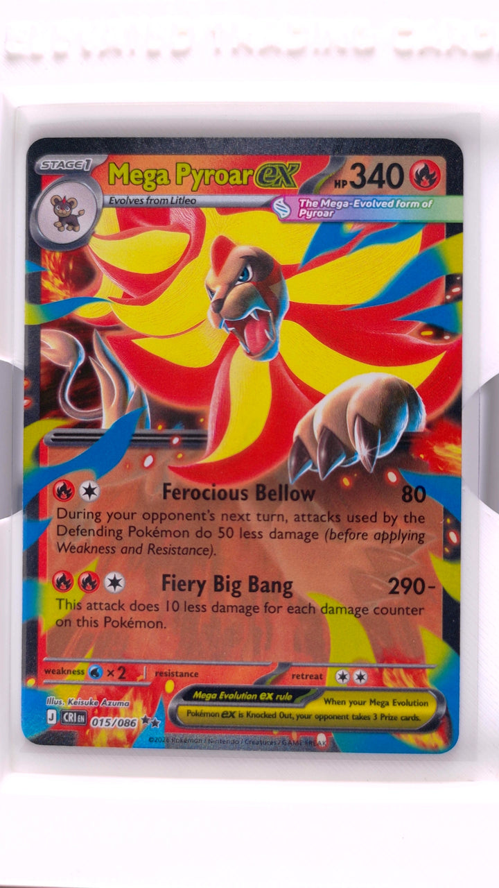 Pokémon: Mega Evolution — Chaos Rising Mega Pyroar ex #015/086 Double Rare — Front