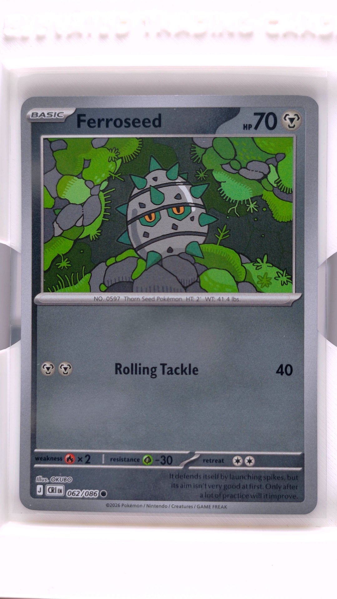 #62 Ferroseed Reverse Holo Common - front