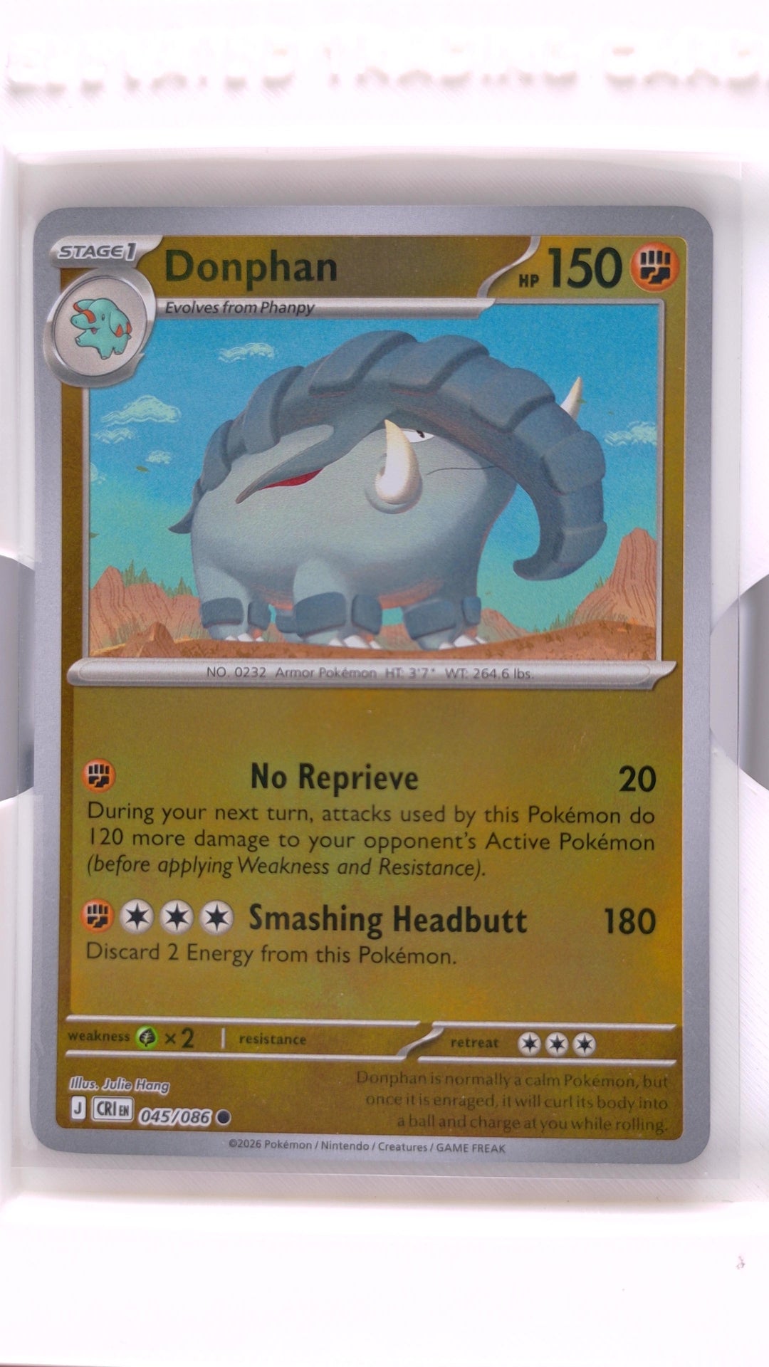 #45 Donphan Reverse Holo Common - front