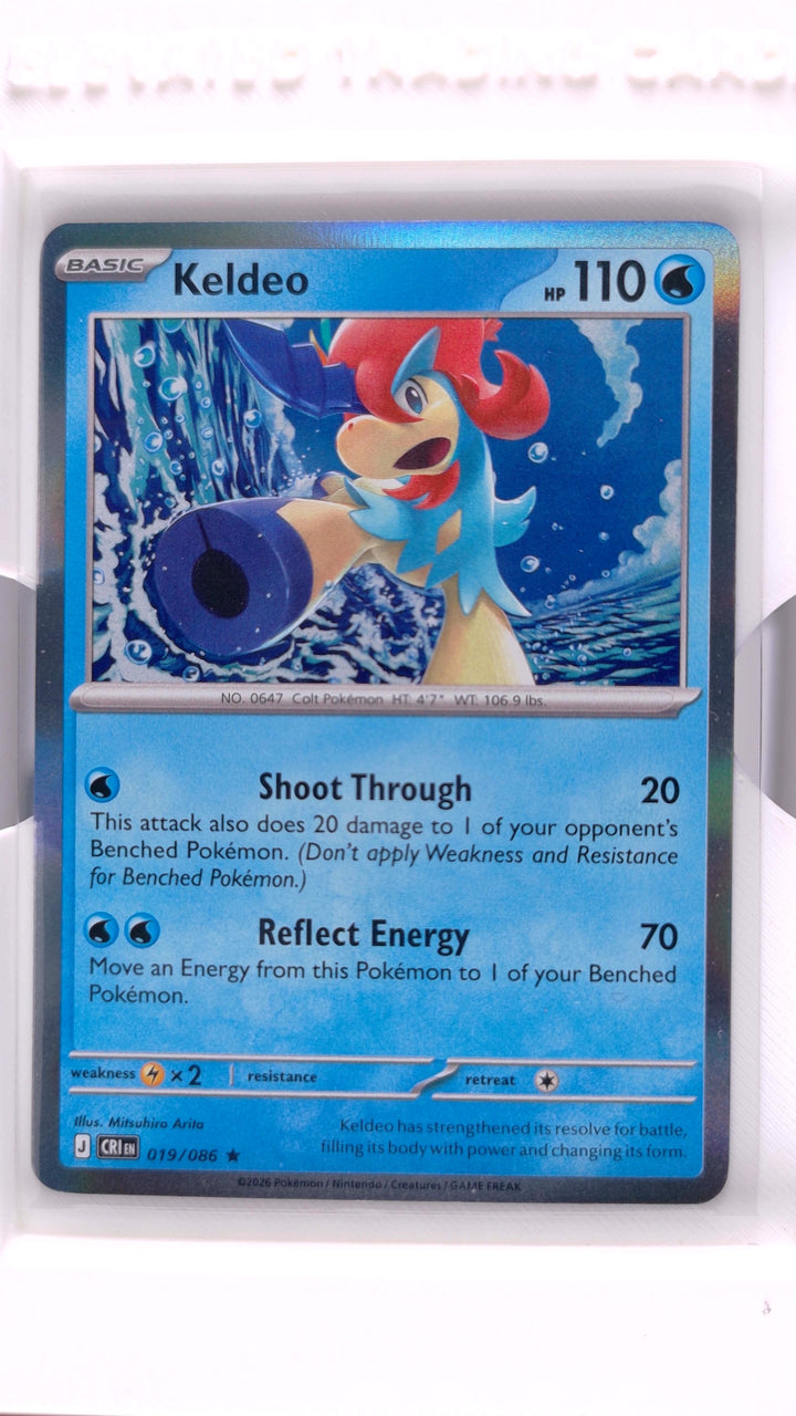 Pokémon: Mega Evolution — Chaos Rising Keldeo #019/086 Rare Holo — Front