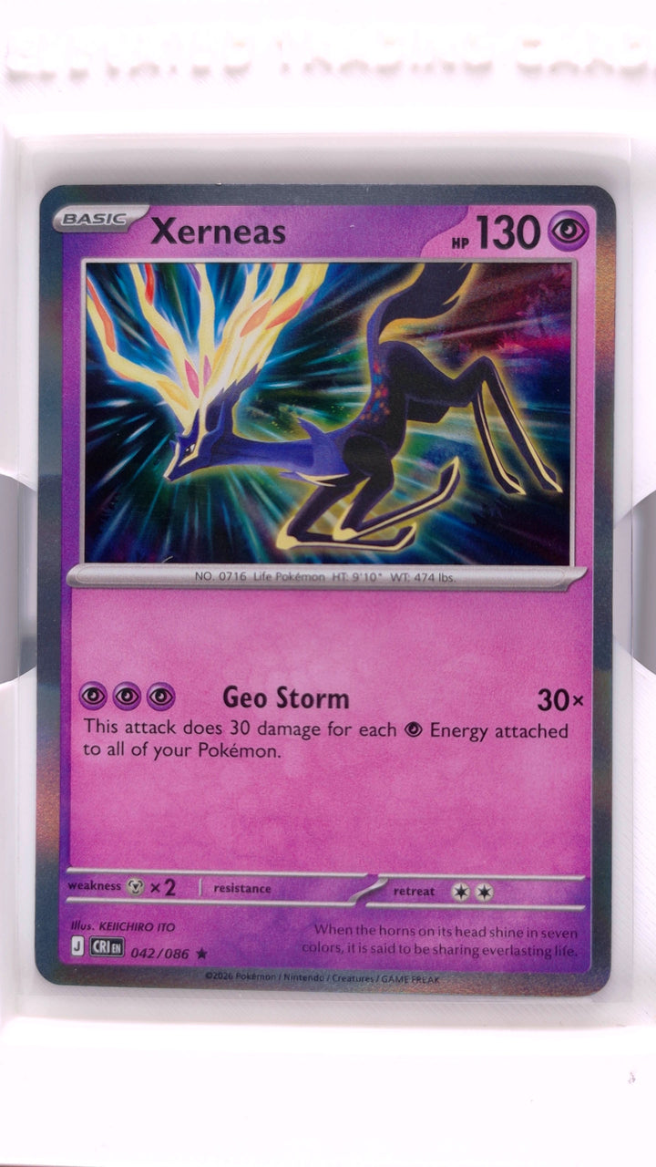 Pokémon: Mega Evolution — Chaos Rising Xerneas #042/086 Rare Holo — Front