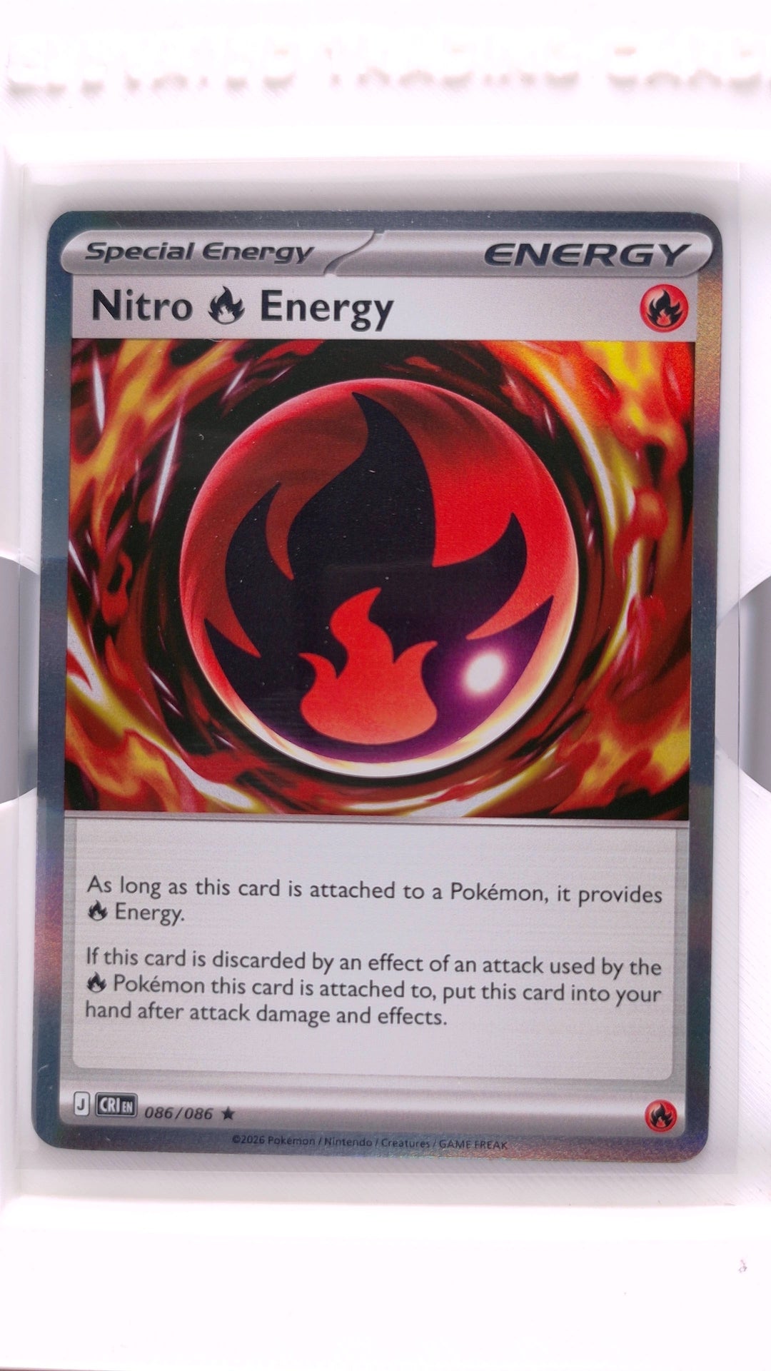 #86 Nitro Fire Energy Holo Rare - front