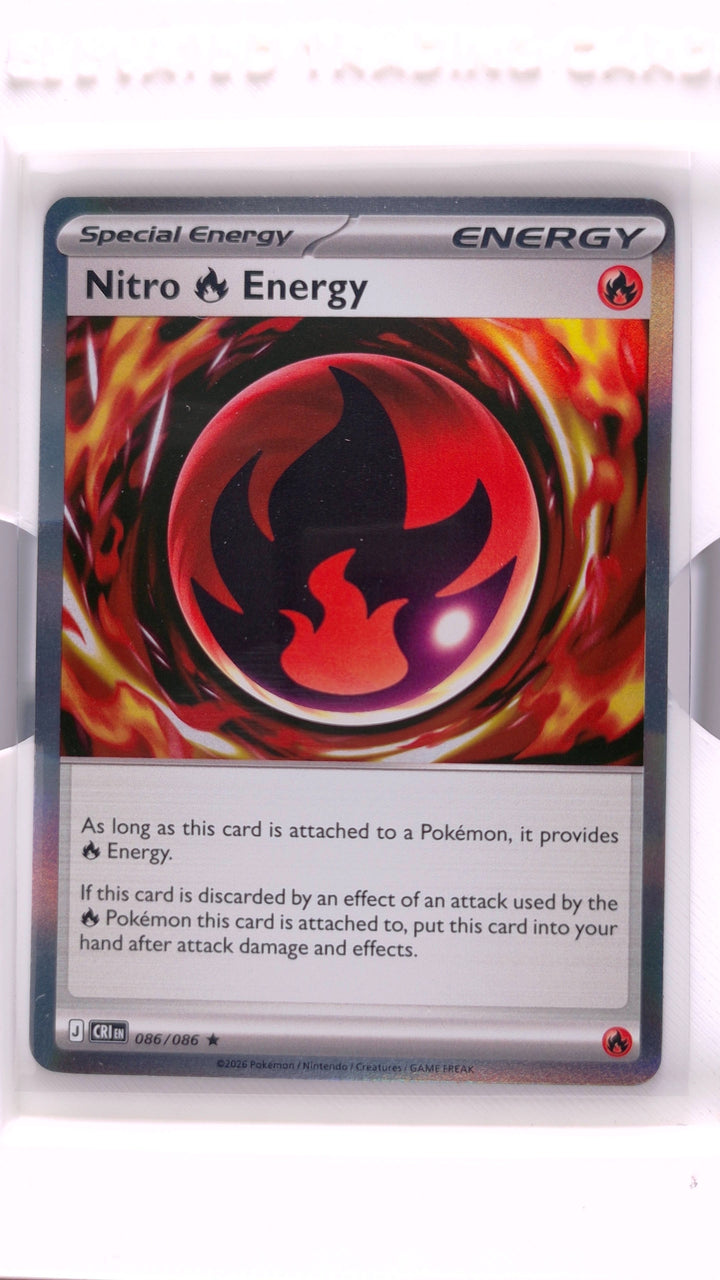 Pokémon: Mega Evolution — Chaos Rising Nitro Fire Energy #086/086 Rare Holo — Front