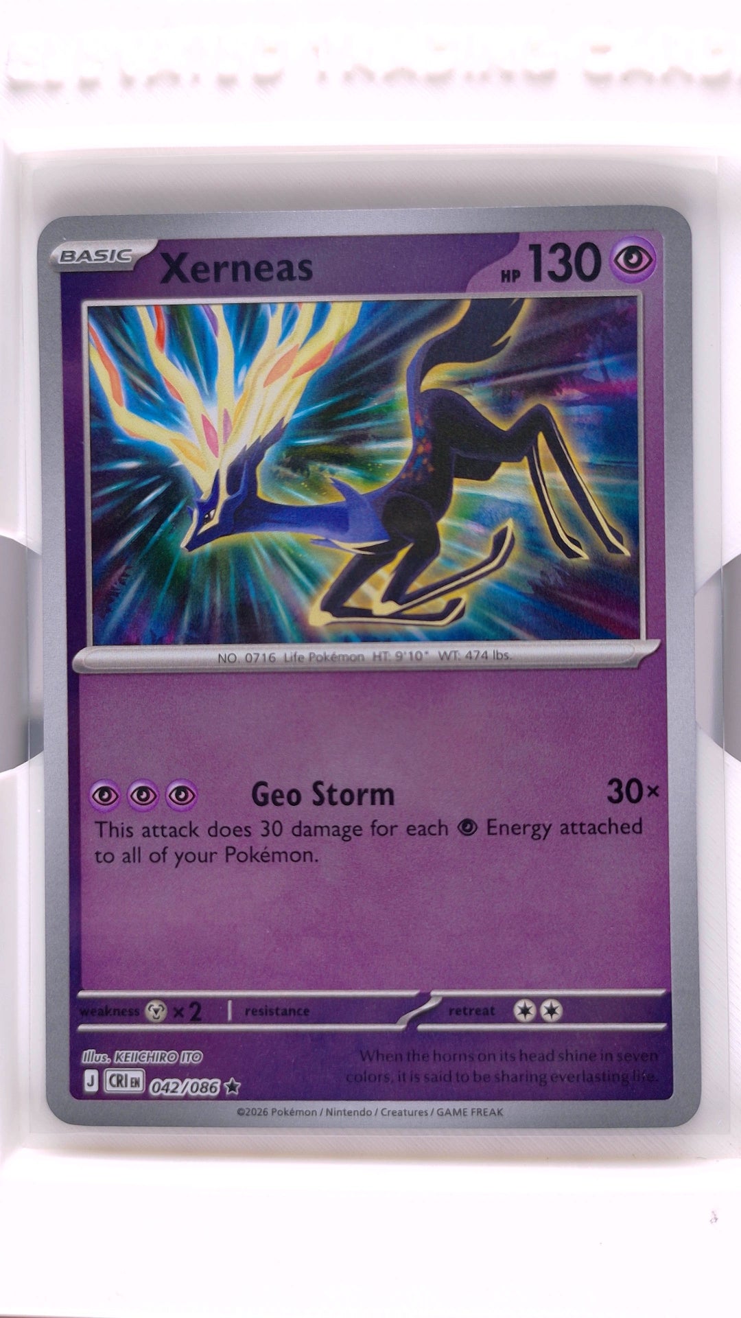#42 Xerneas Reverse Holo Rare - front