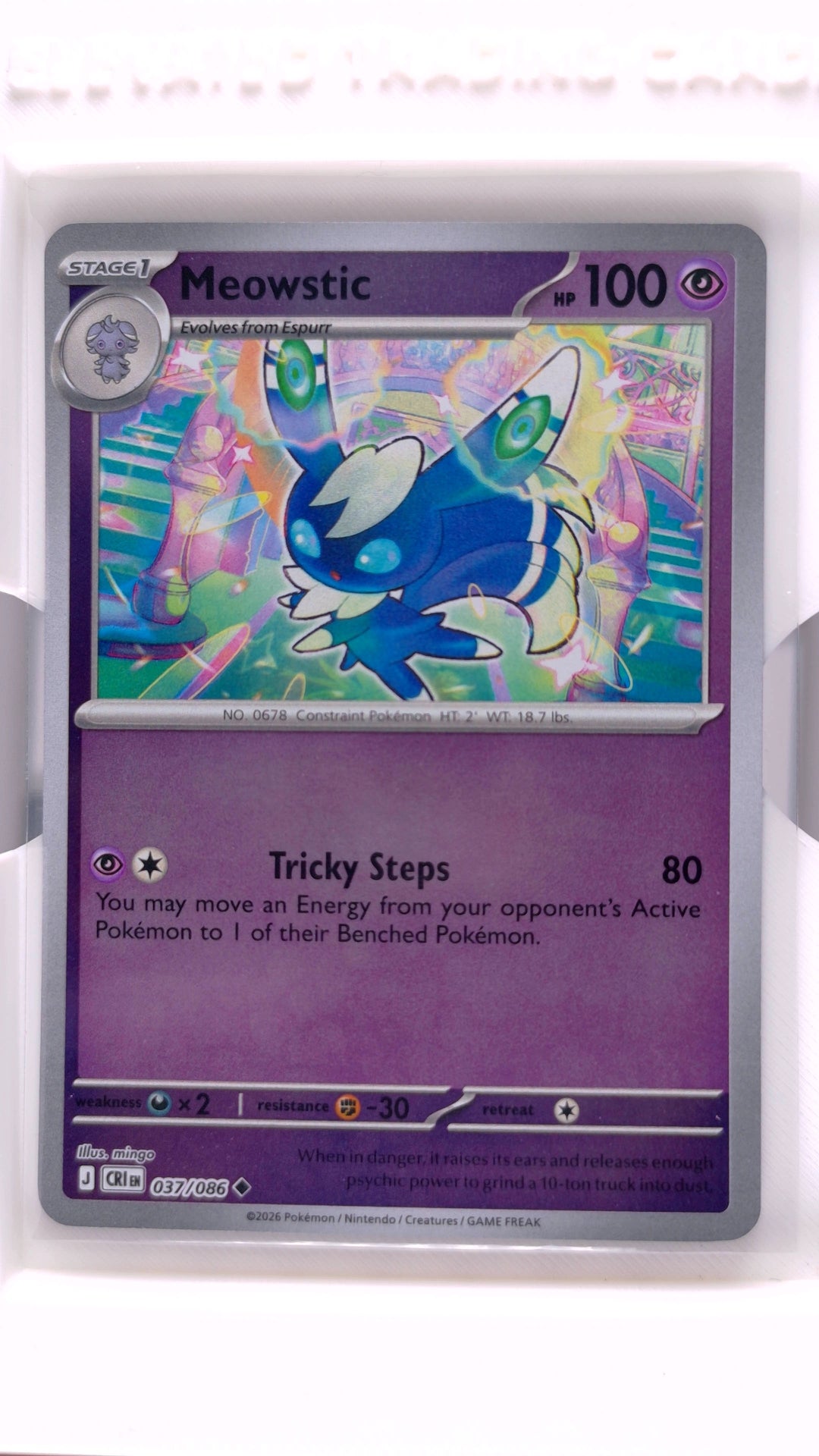 #37 Meowstic Reverse Holo Uncommon - front