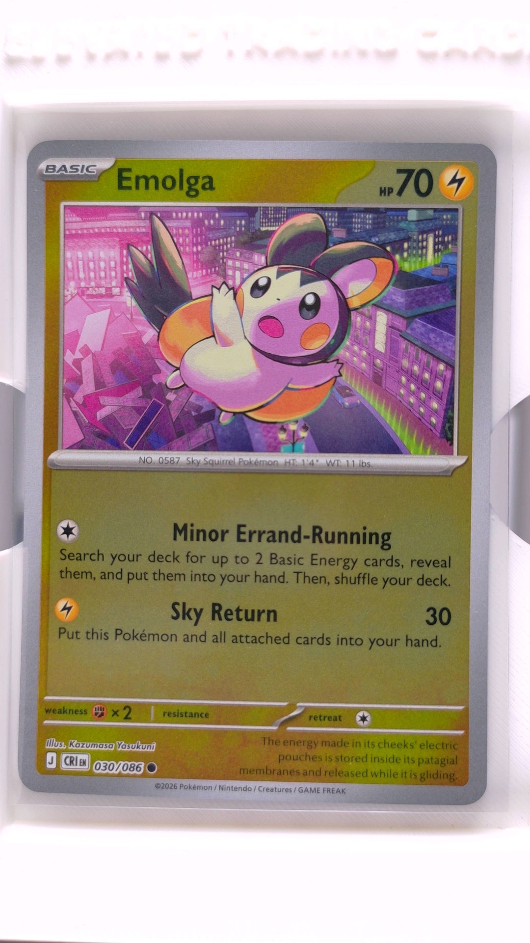 #30 Emolga Reverse Holo Common - front
