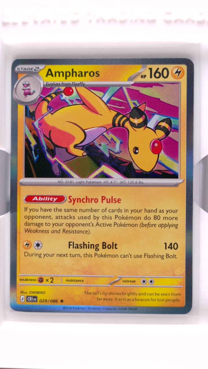 Pokémon: Mega Evolution — Chaos Rising Ampharos #029/086 Rare Holo — Front