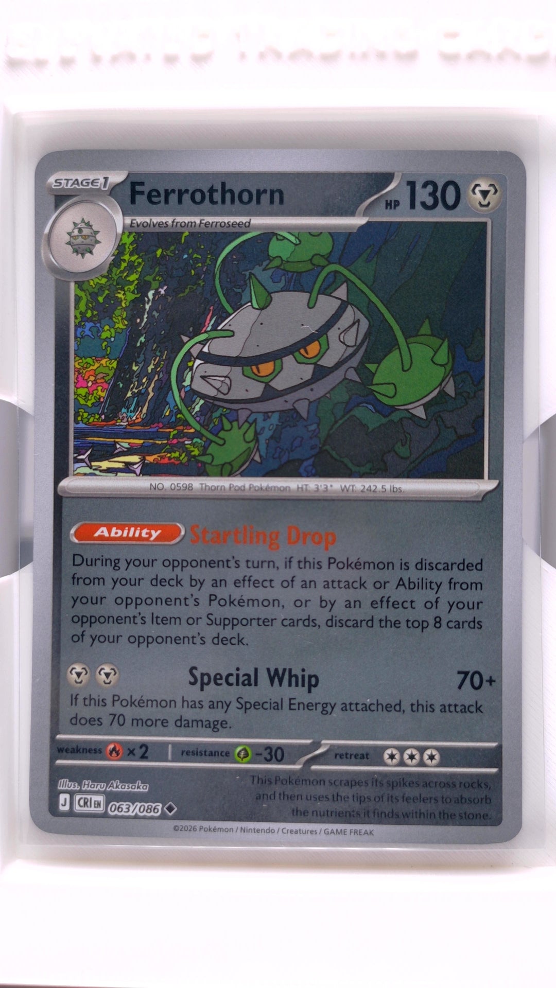 #63 Ferrothorn Reverse Holo Uncommon - front