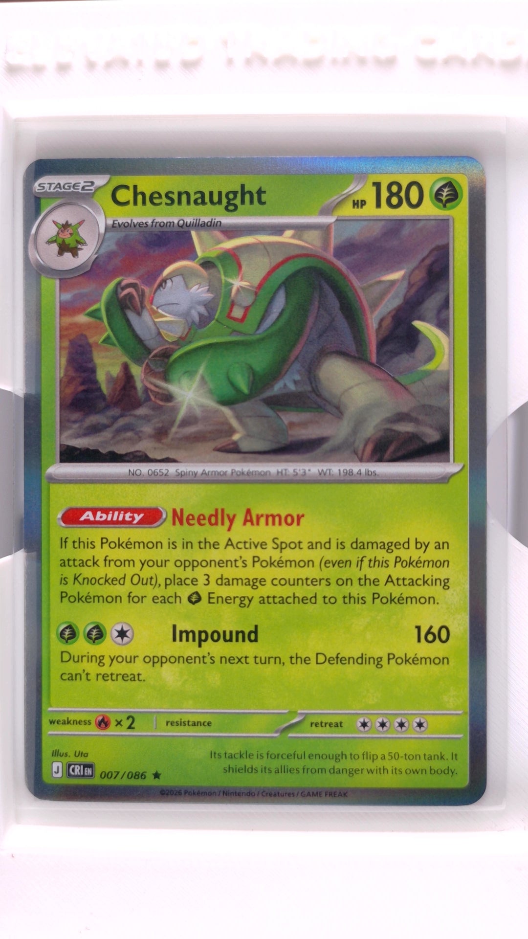 #7 Chesnaught Holo Rare - front