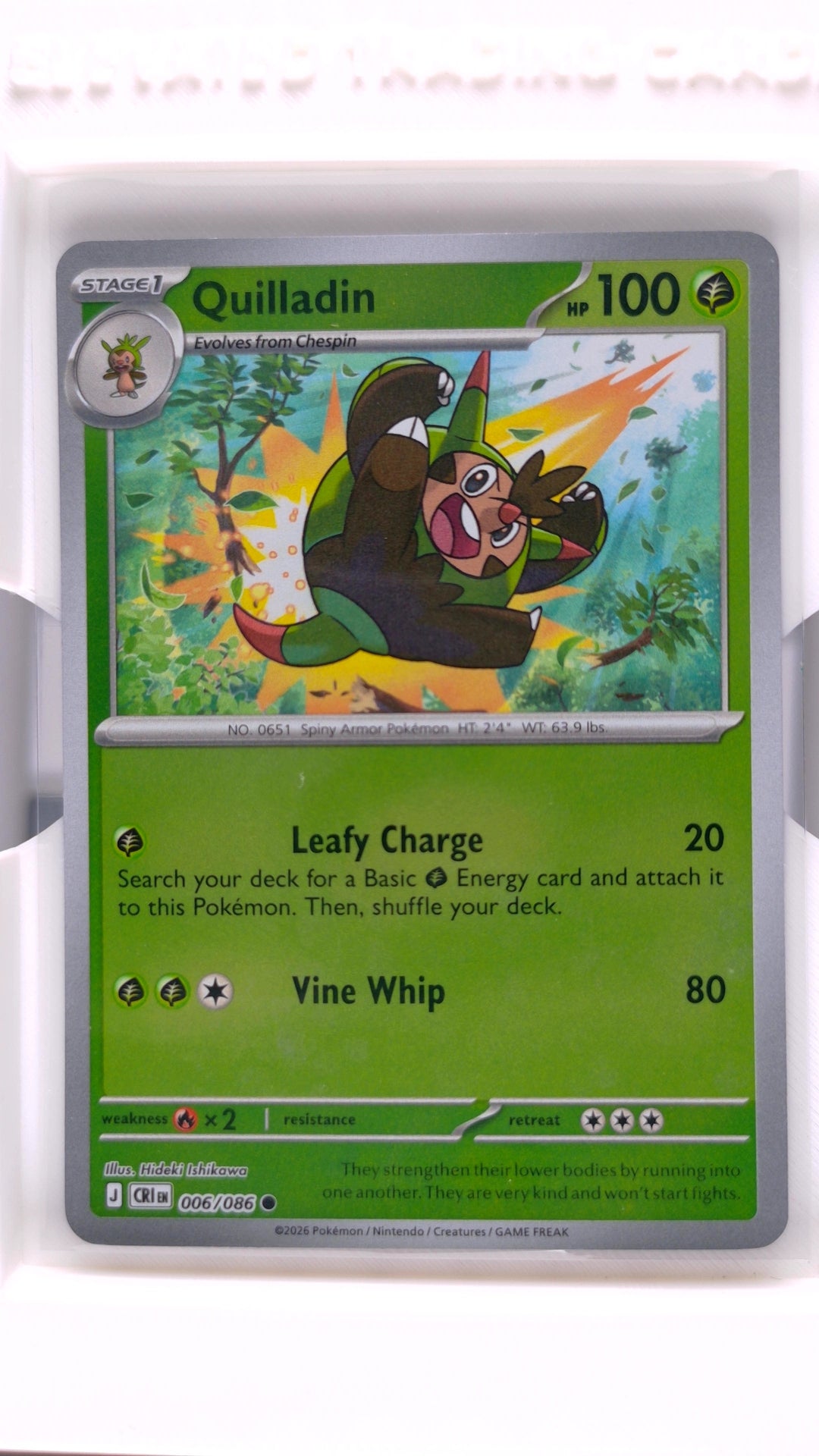 #6 Quilladin Reverse Holo Common - front