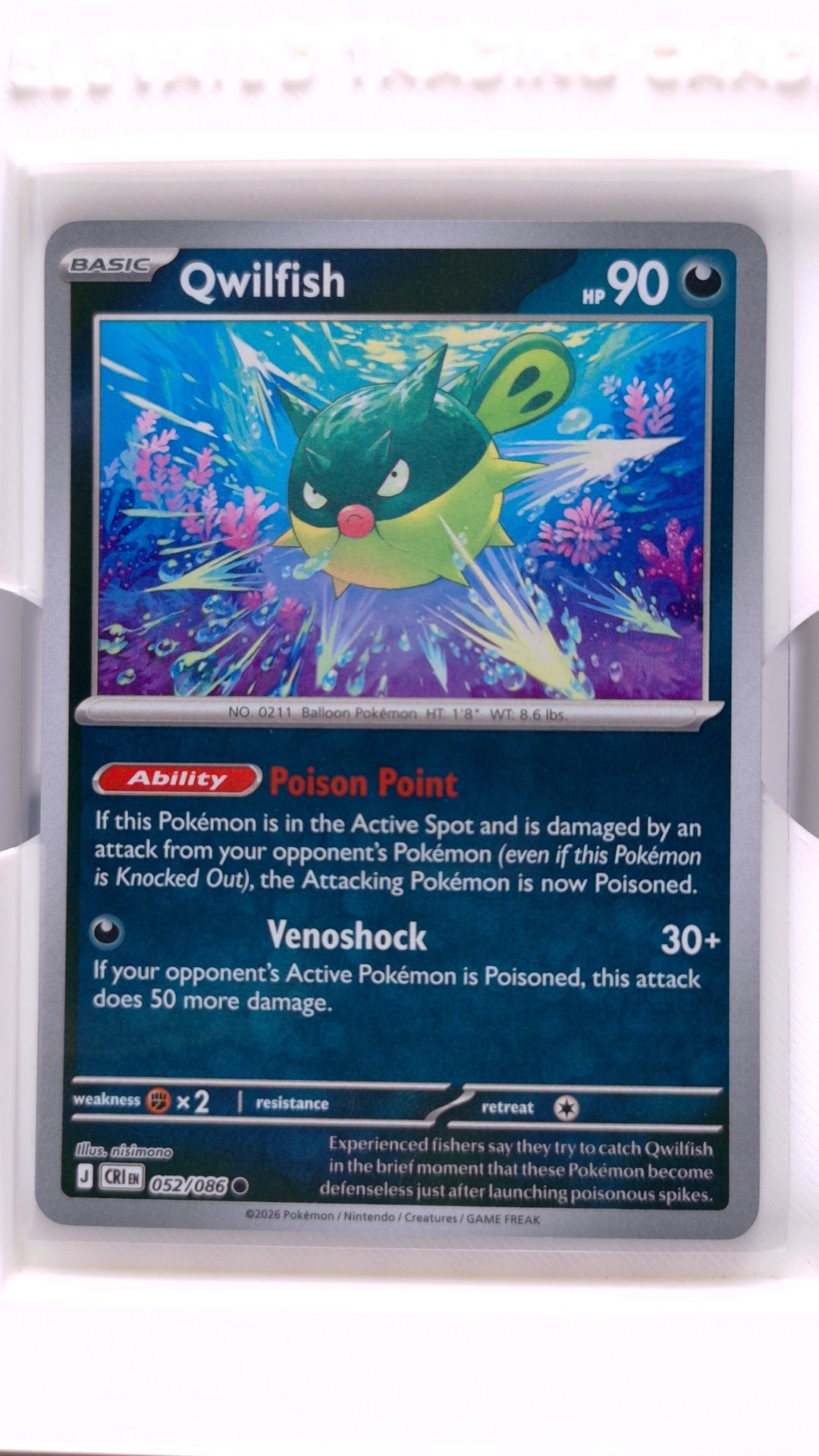 #52 Qwilfish Reverse Holo Common - front