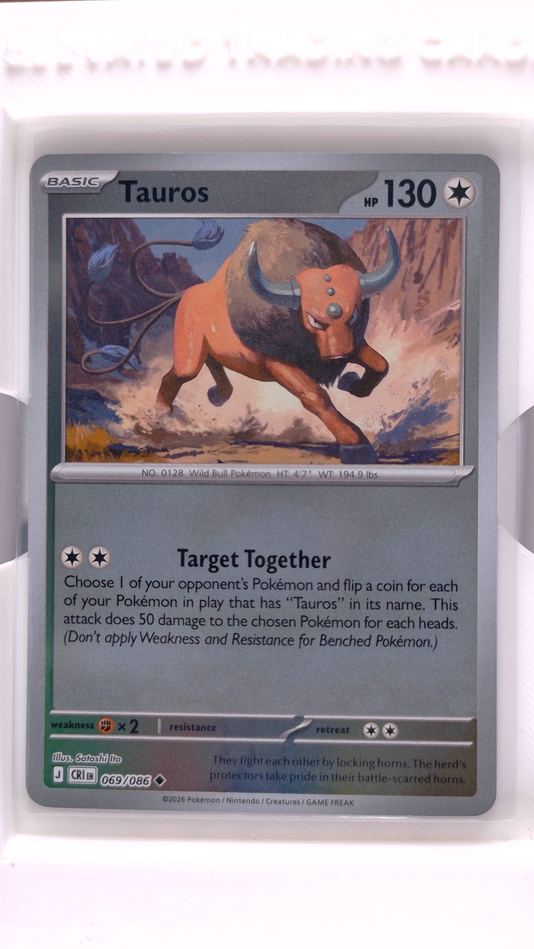 #69 Tauros Reverse Holo Uncommon - front