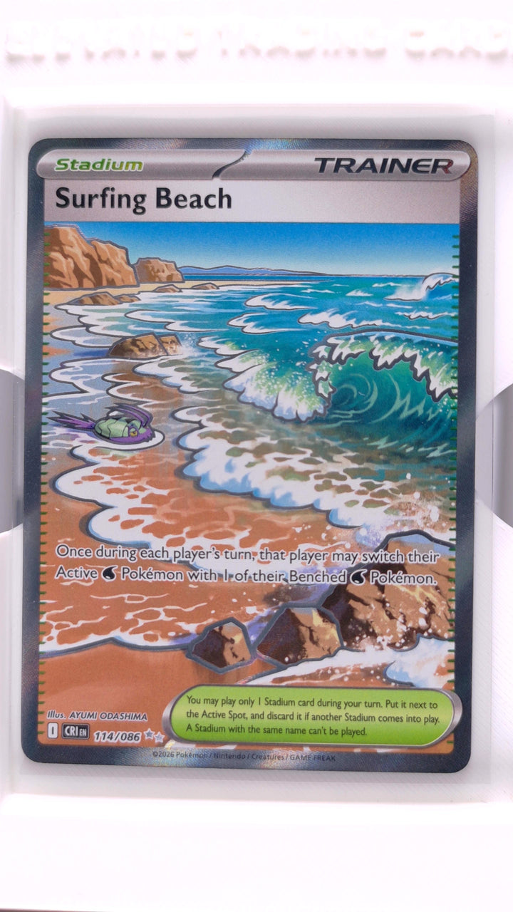 Pokémon: Mega Evolution — Chaos Rising Surfing Beach #114/086 Ultra Rare — Front
