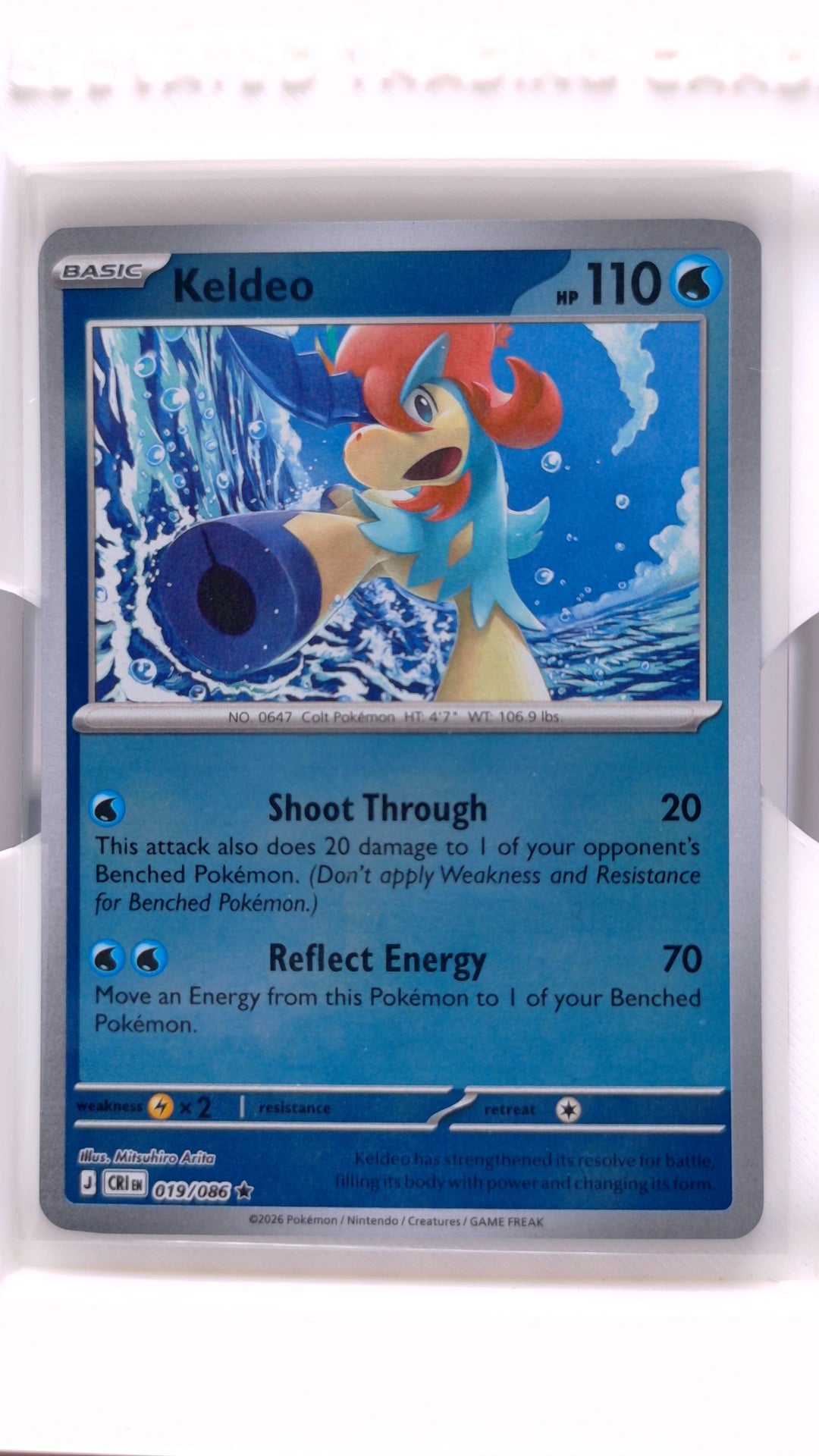 #19 Keldeo Reverse Holo Rare - front