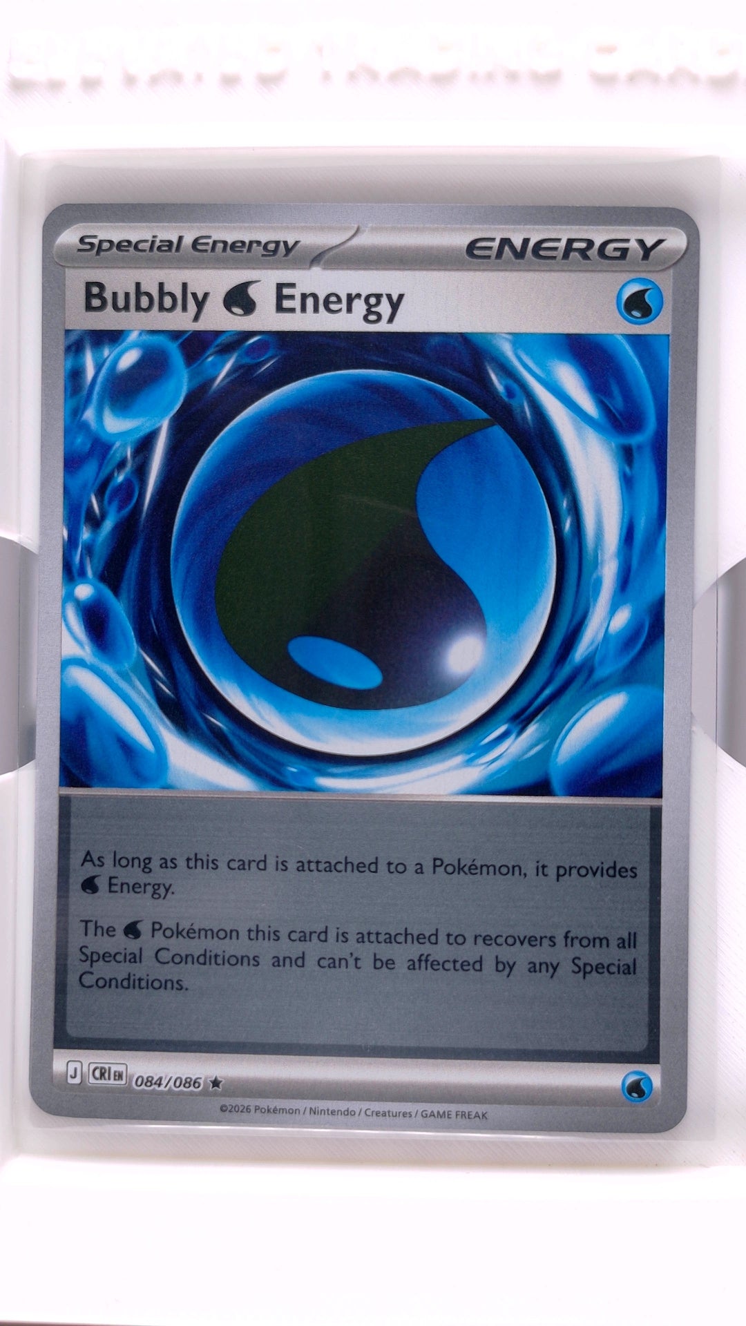 #84 Bubbly Water Energy Reverse Holo Rare - front