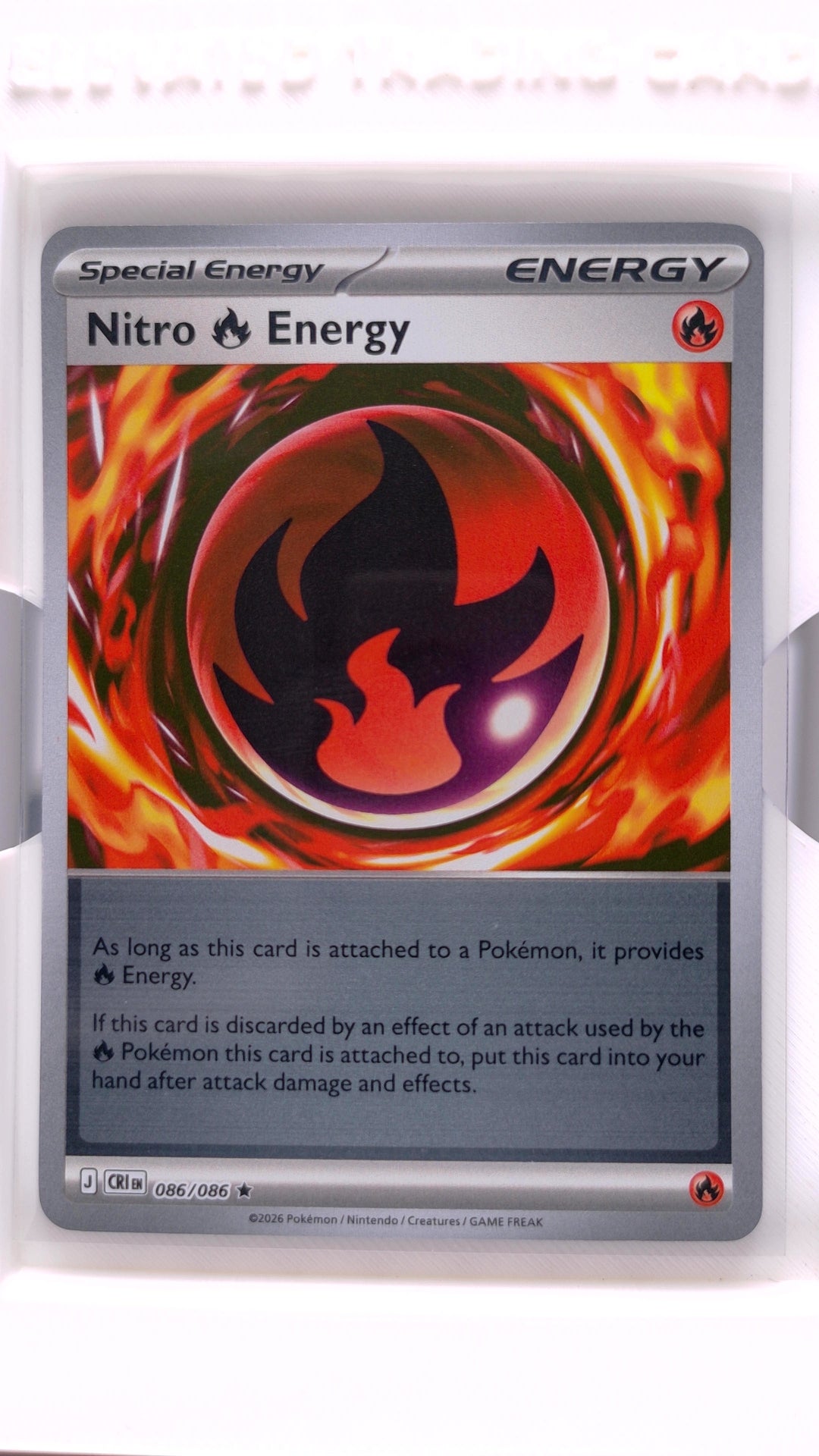 #86 Nitro Fire Energy Reverse Holo Rare - front