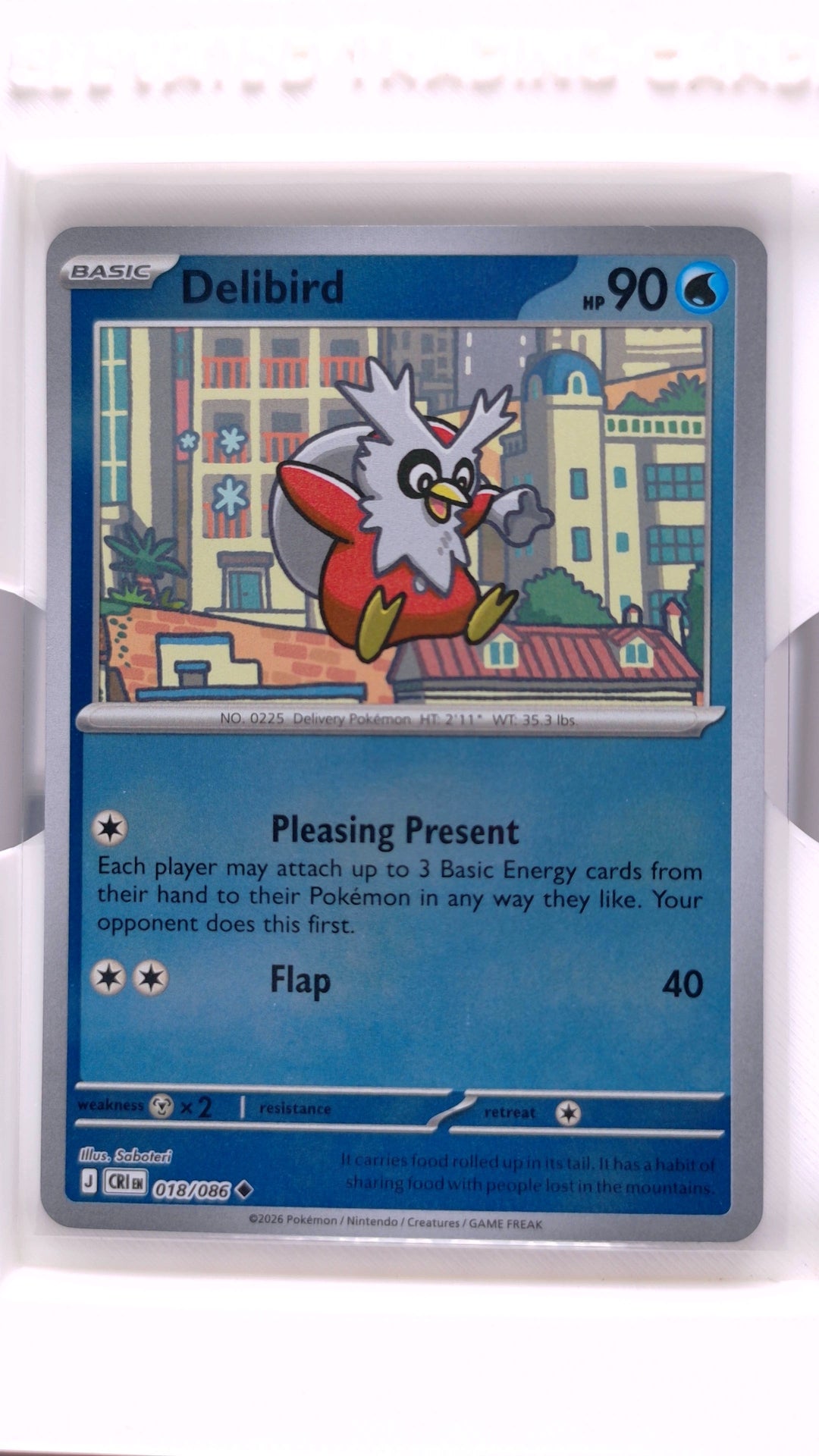 #18 Delibird Reverse Holo Uncommon - front