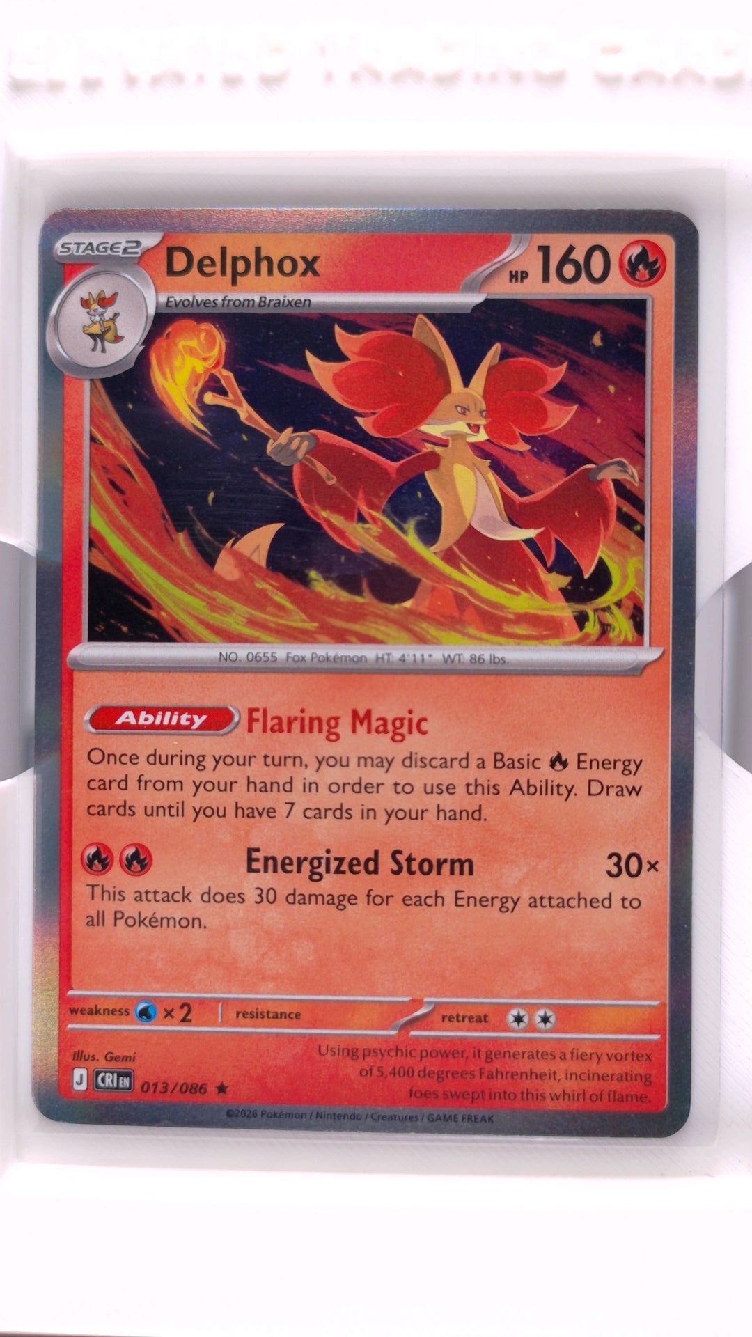 #13 Delphox Holo Rare - front