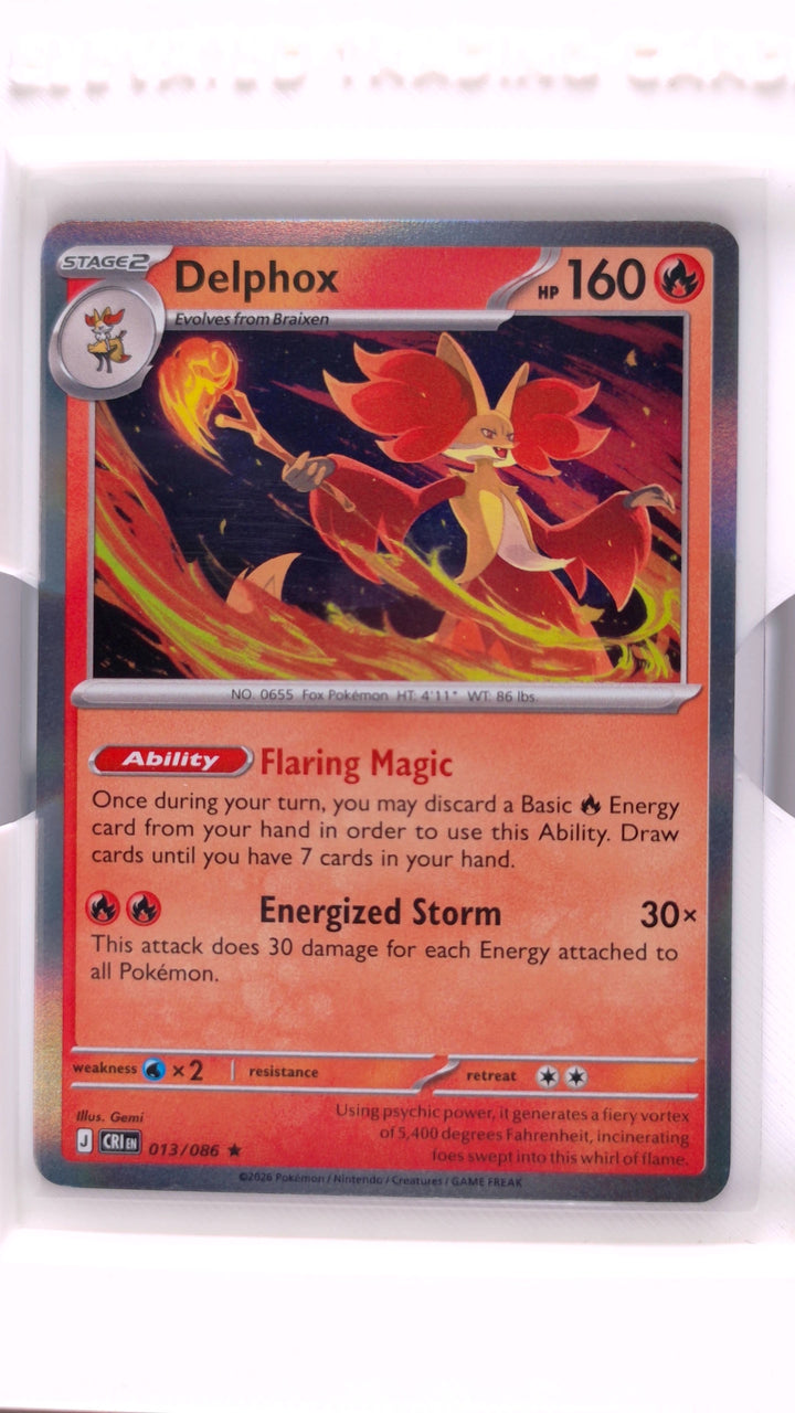 Pokémon: Mega Evolution — Chaos Rising Delphox #013/086 Rare Holo — Front