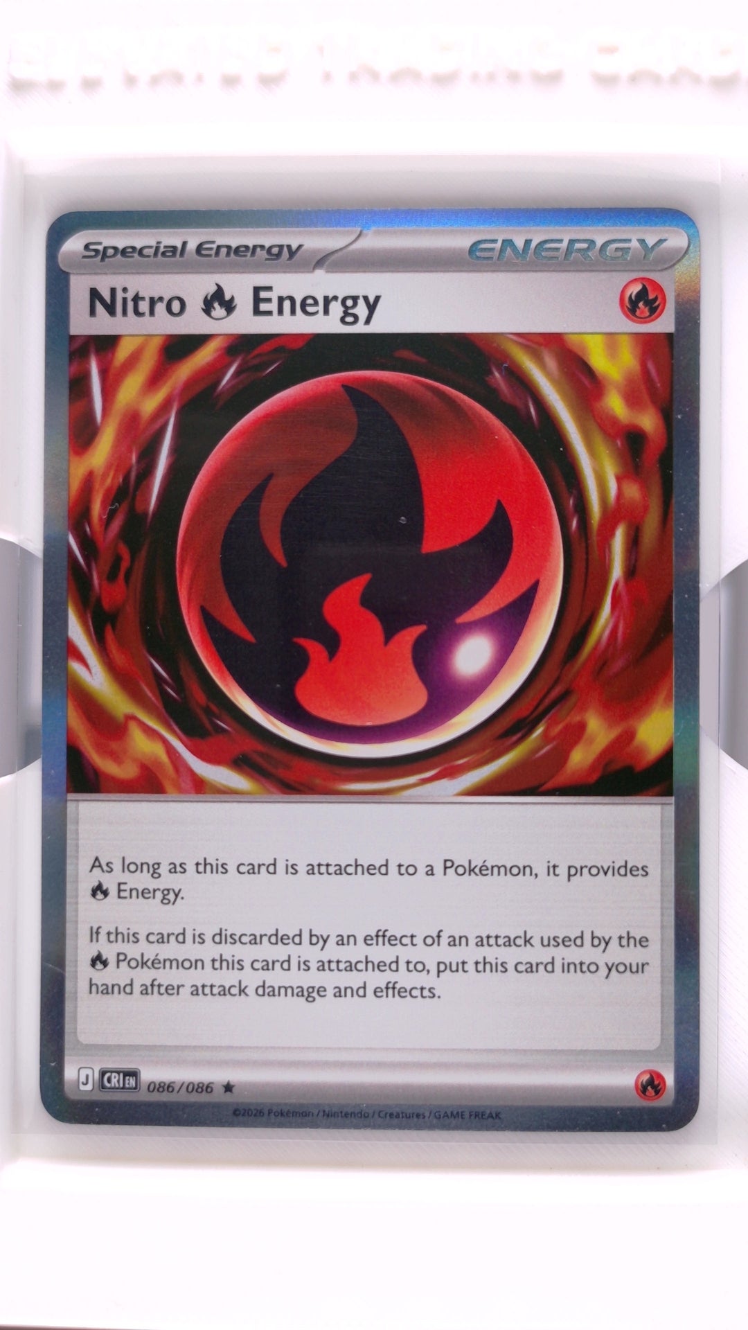 #86 Nitro Fire Energy Holo Rare - front