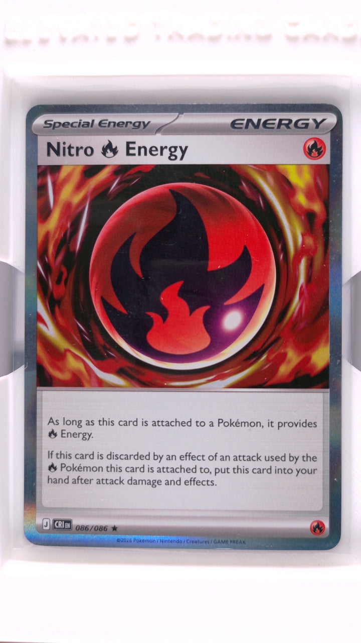 Pokémon: Mega Evolution — Chaos Rising Nitro Fire Energy #086/086 Rare Holo — Front