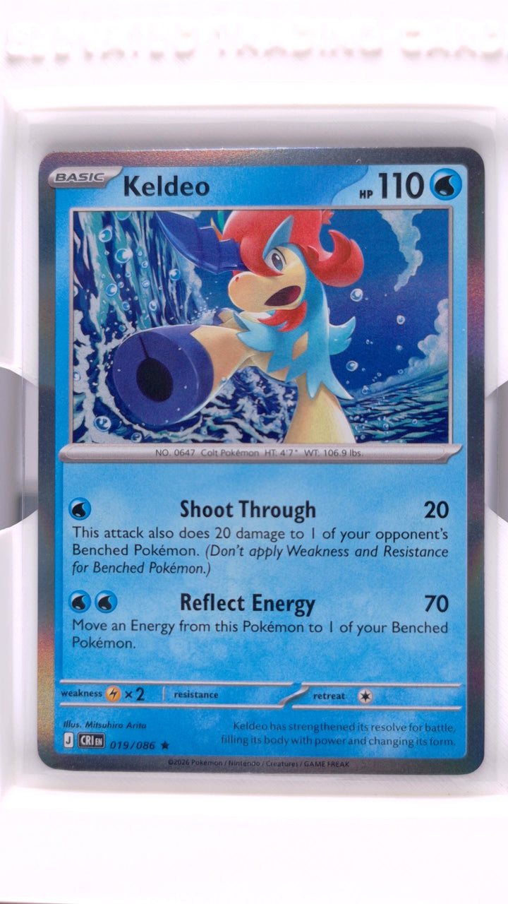 Pokémon: Mega Evolution — Chaos Rising Keldeo #019/086 Rare Holo — Front