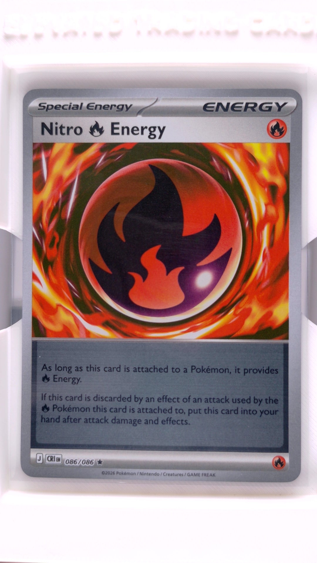 #86 Nitro Fire Energy Reverse Holo Rare - front