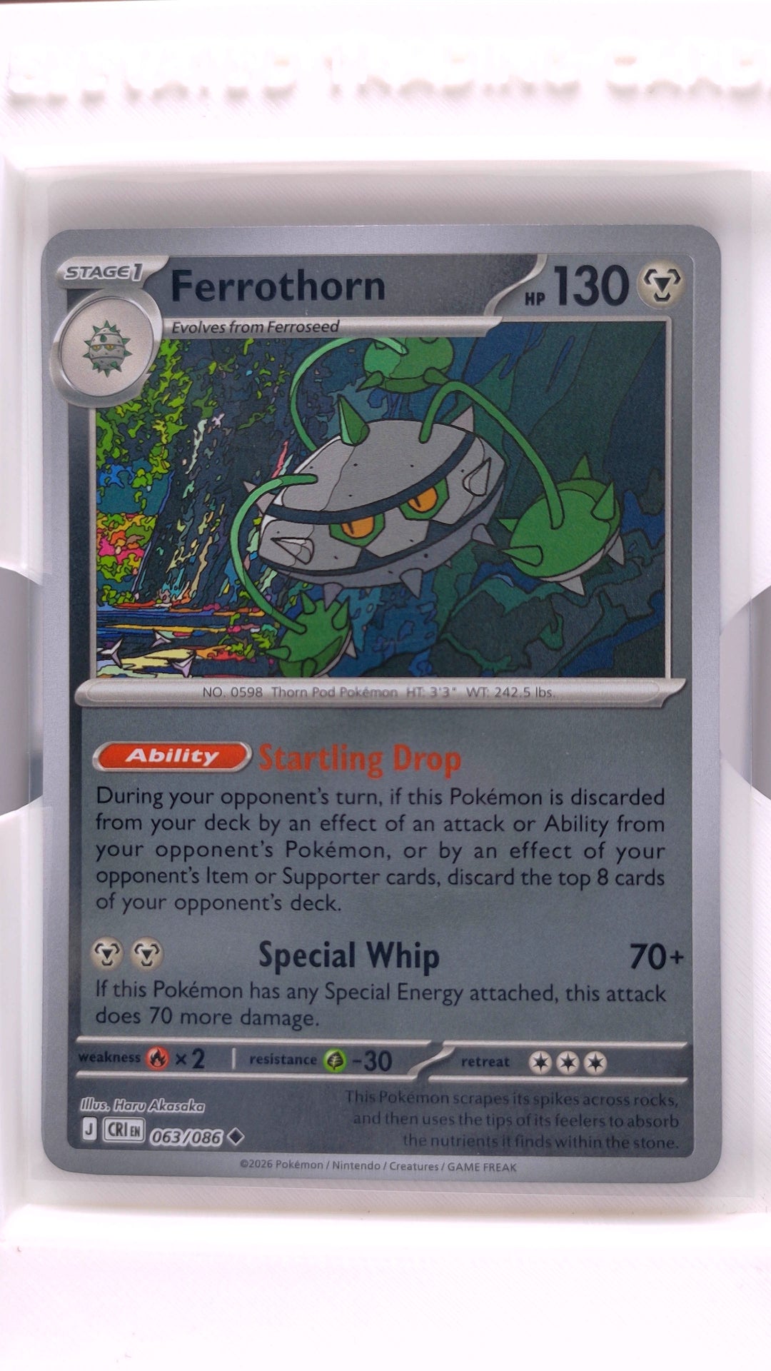 #63 Ferrothorn Reverse Holo Uncommon - front